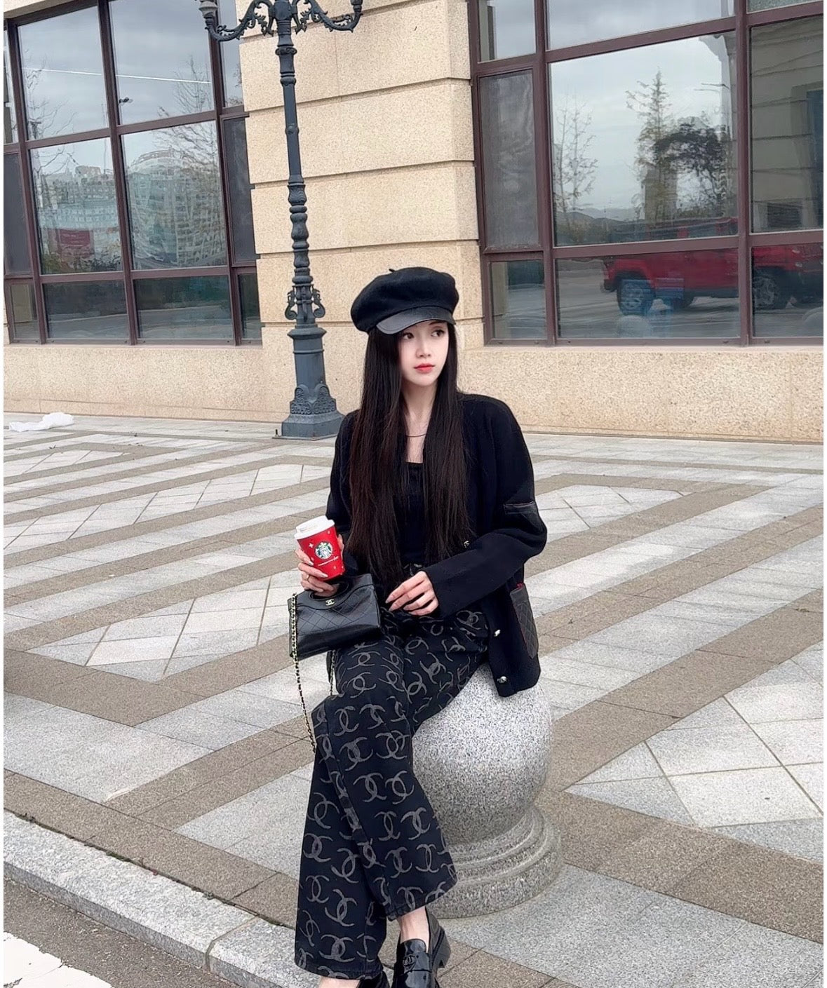 샤넬 CC 로고 샤이니 하트 로퍼