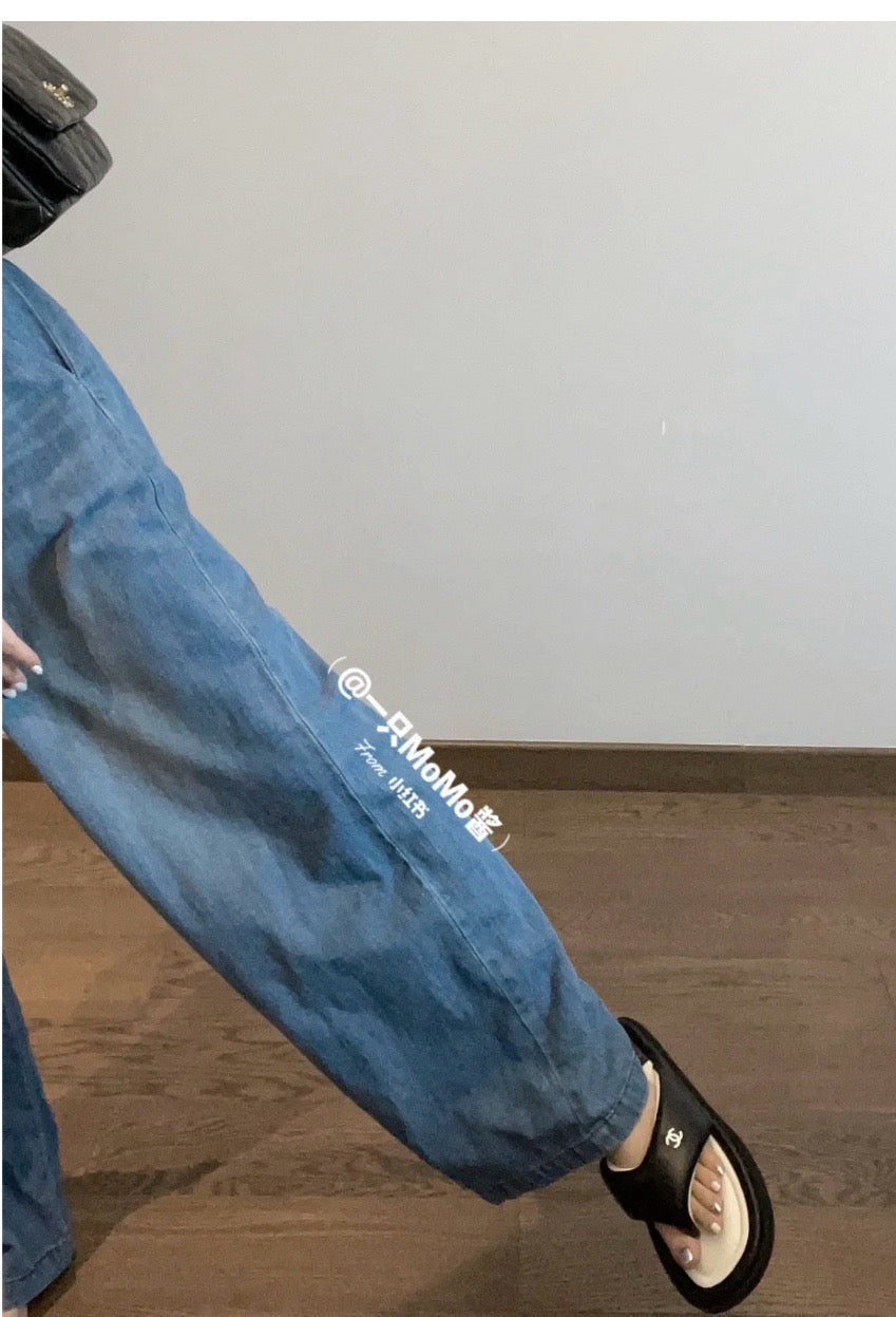 샤넬 CC 로고 램스킨 플립플랍