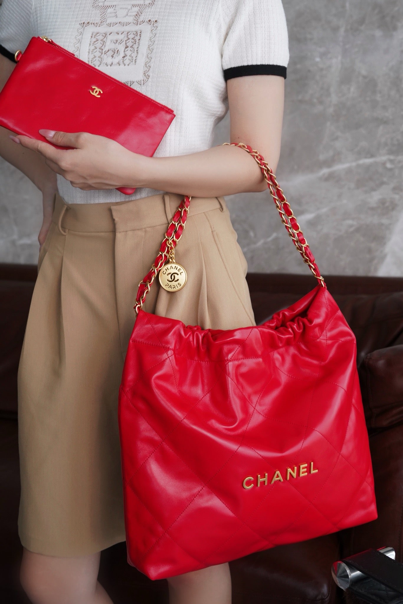 샤넬 22백 미디움 (유색)