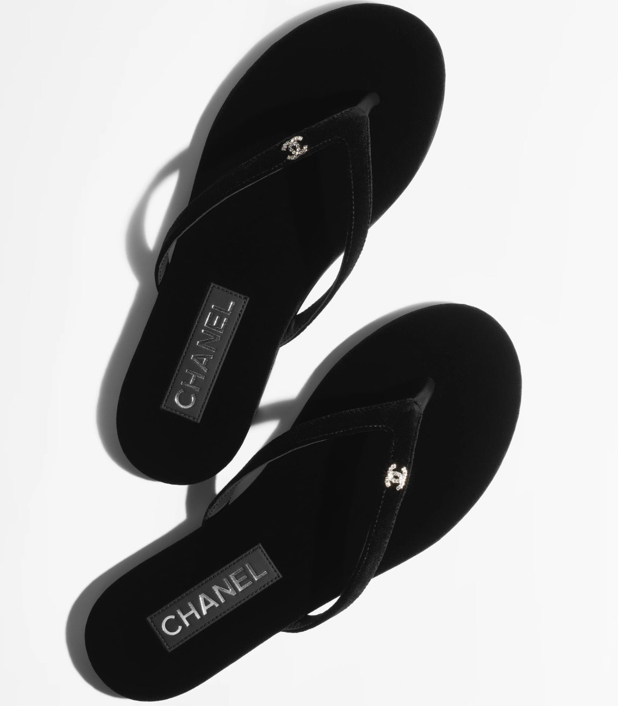 샤넬 CC 로고 벨벳 플립플랍