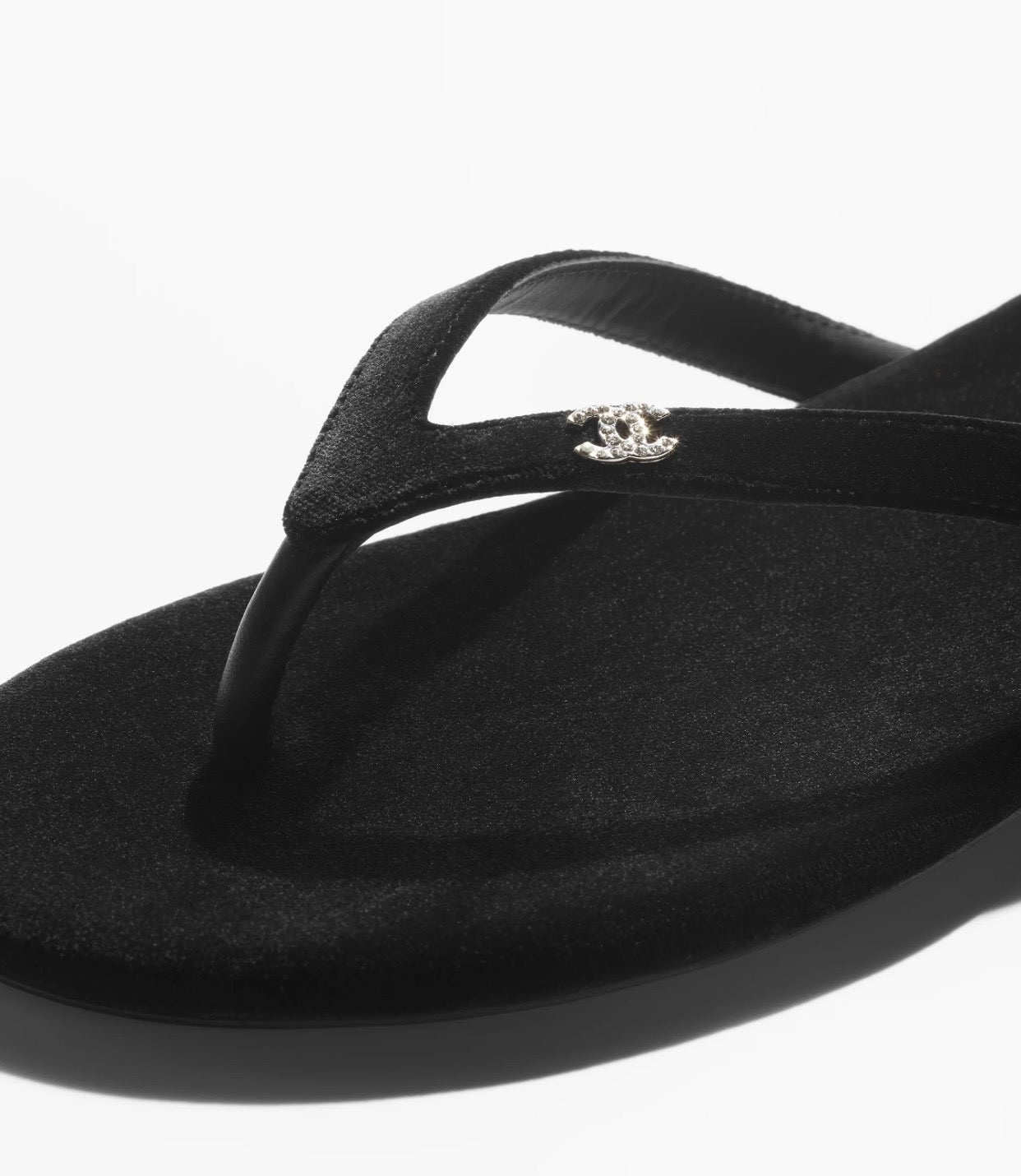 샤넬 CC 로고 벨벳 플립플랍