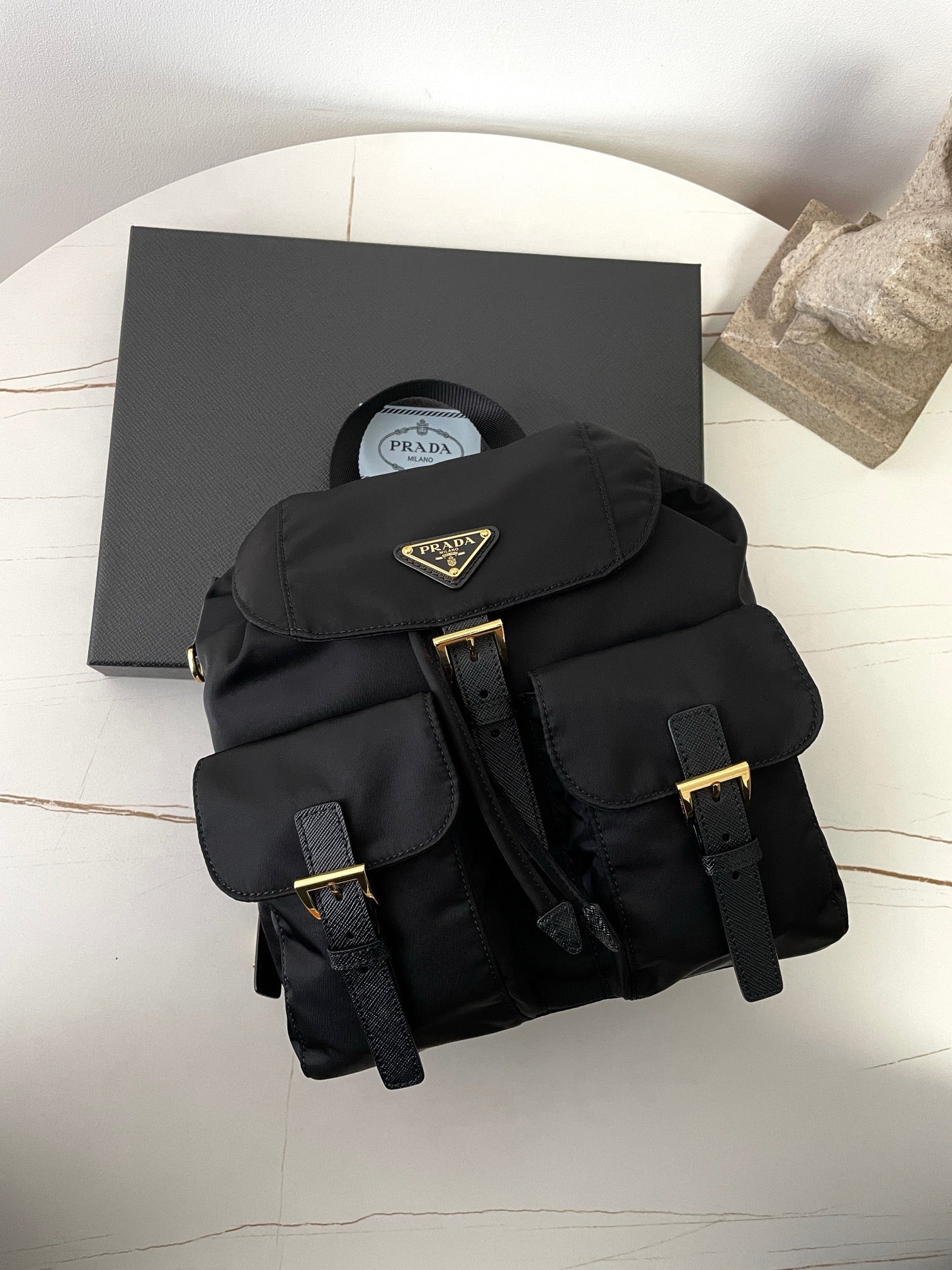 프라다 리나일론 백팩 스몰 금장
