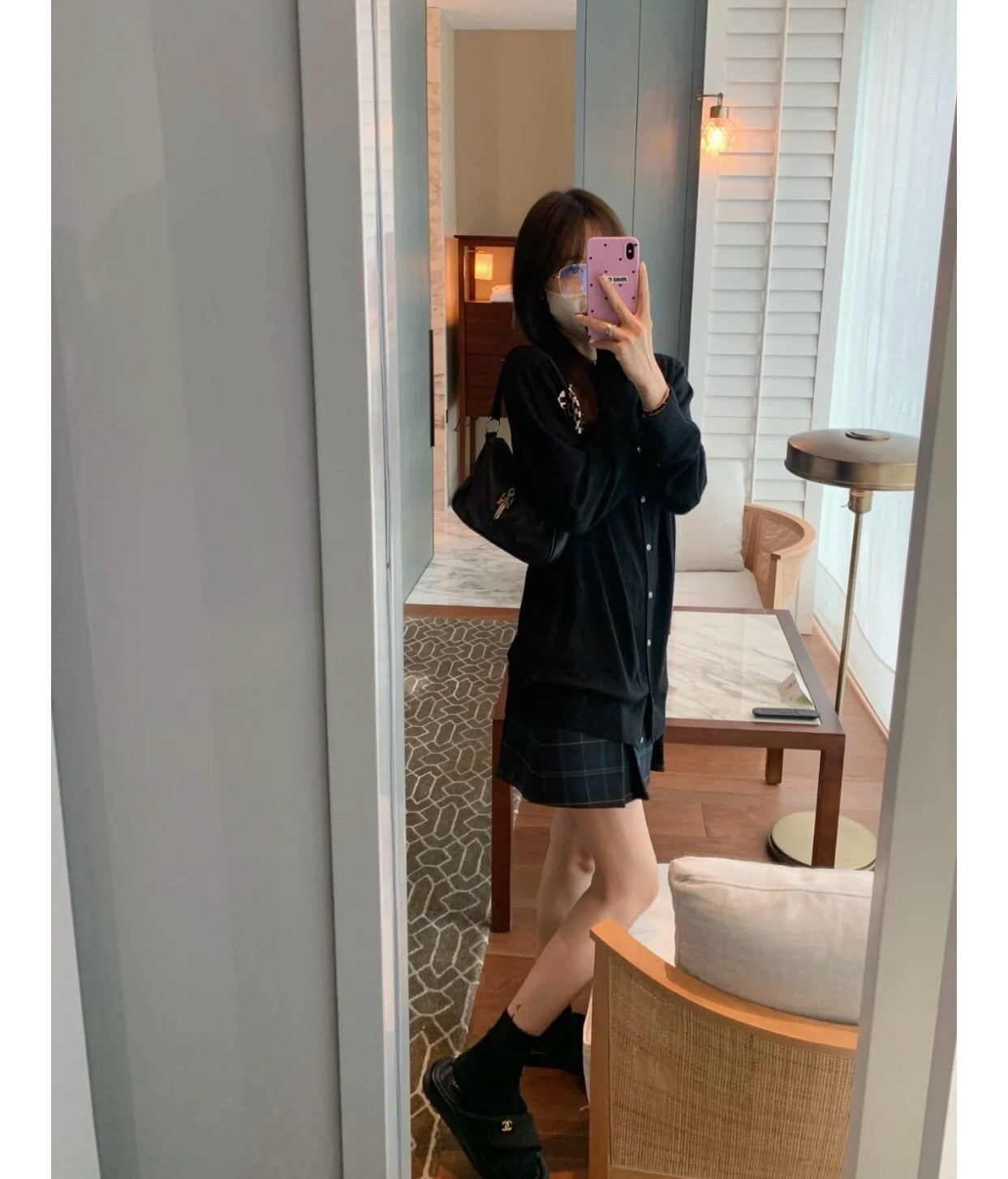 샤넬 골드 메탈 패브릭 뮬