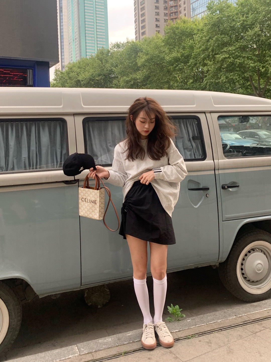 셀린느 미니 버티컬 카바스백 캔버스