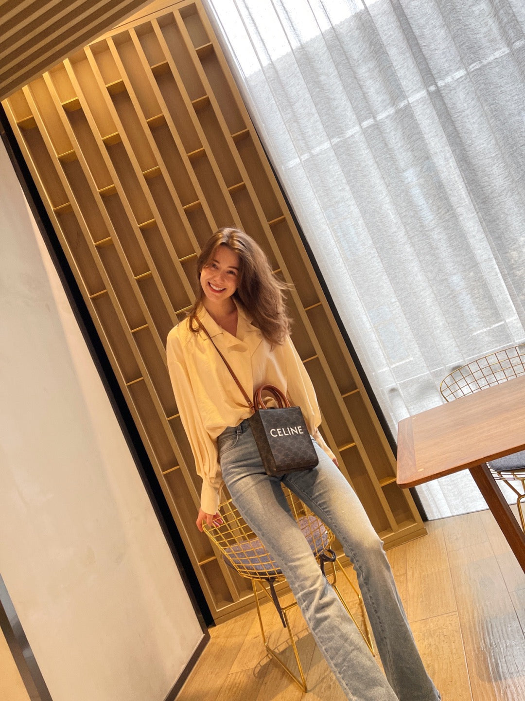 셀린느 미니 버티컬 카바스백 캔버스