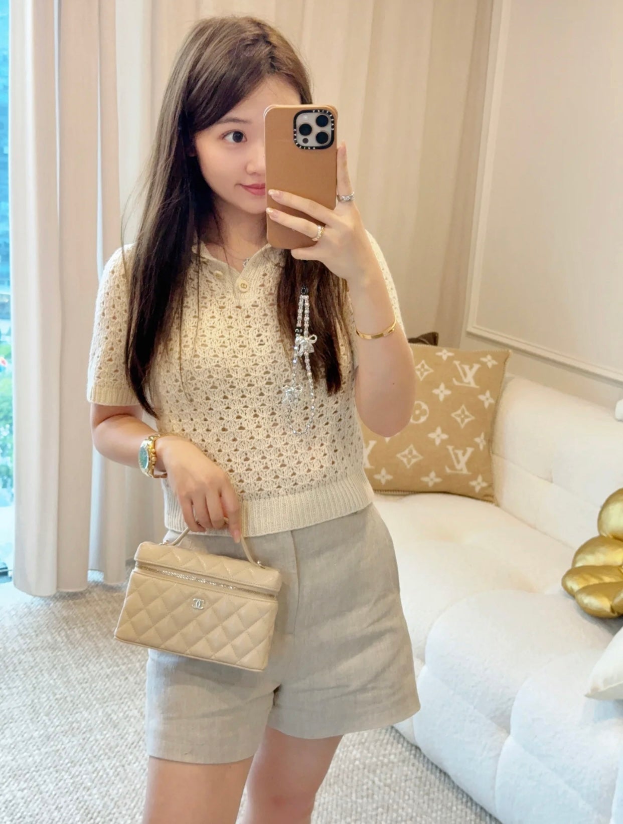 샤넬 클래식 체인 베니티 탑핸들 백