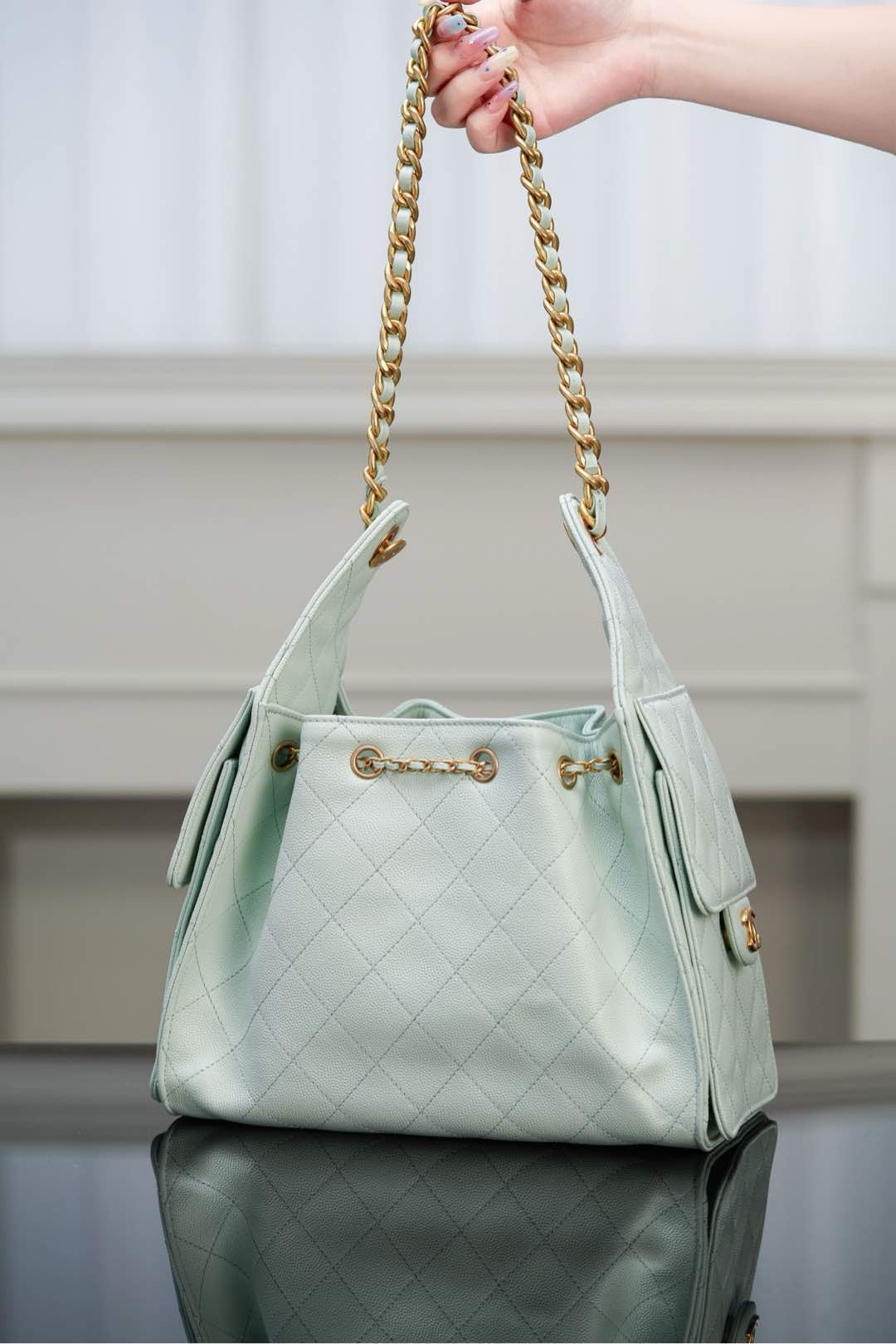 샤넬 25백 스몰 (라이트 그린)