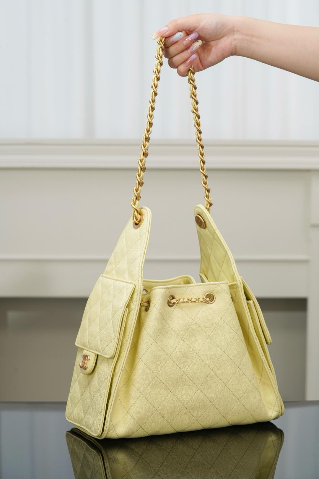 샤넬 25백 스몰 (라이트 옐로우)