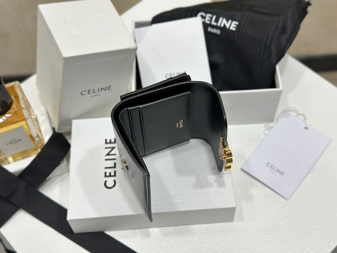 셀린느 트리옹프 콤팩트 코인 월렛 레더