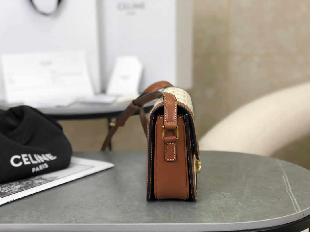 셀린느 트리옹프 숄더백 캔버스 틴