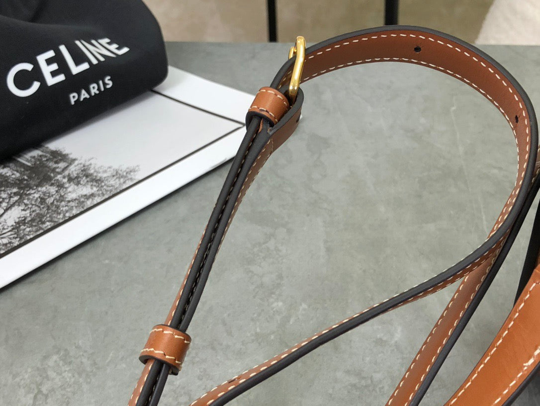 셀린느 트리옹프 숄더백 캔버스 틴