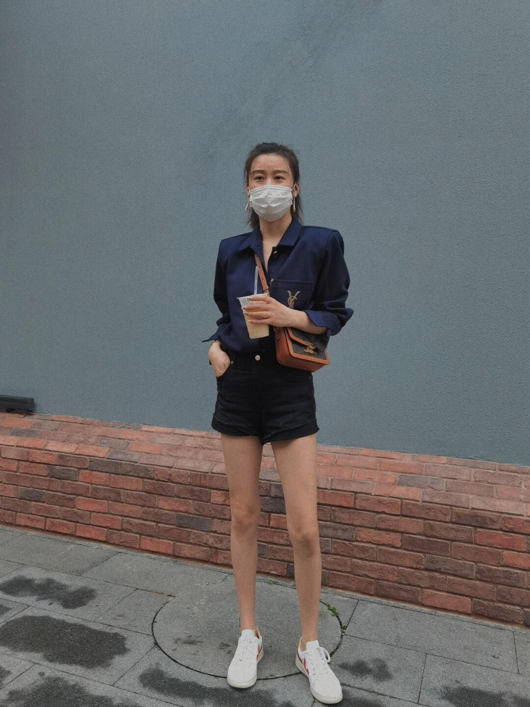 셀린느 트리옹프 숄더백 캔버스 틴