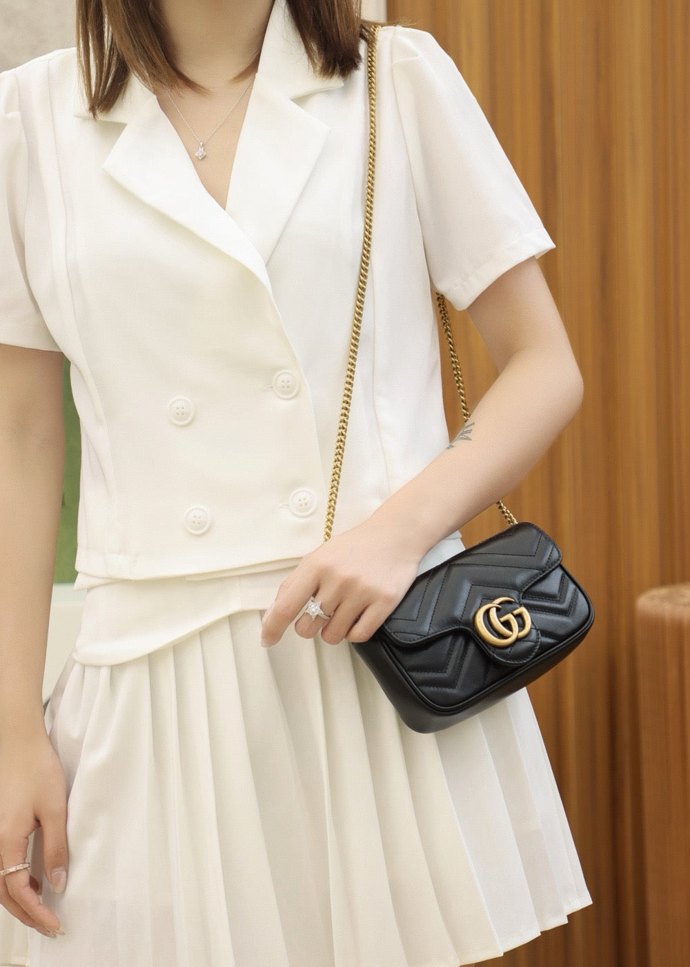 구찌 마몬트 마틀라세 슈퍼미니 숄더백