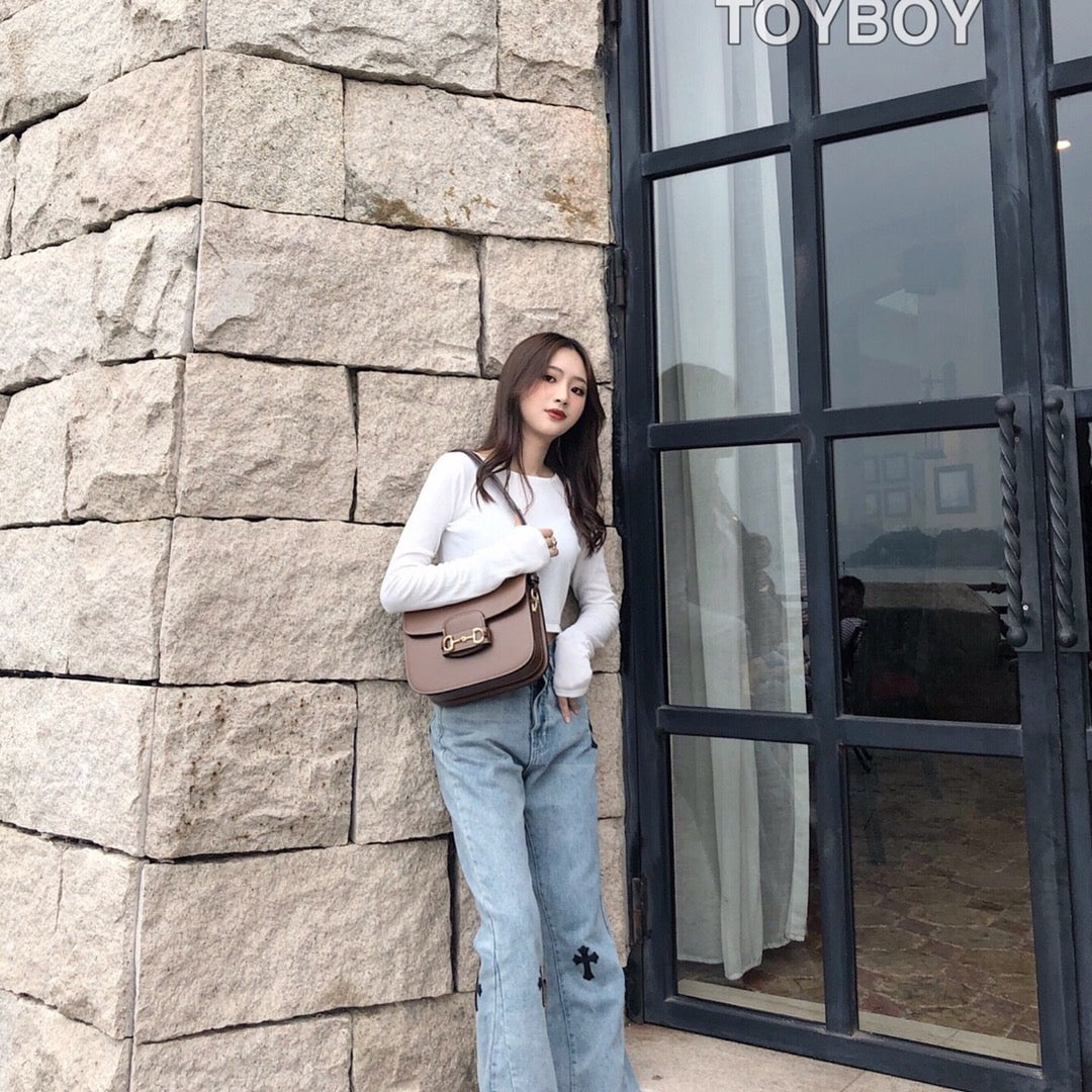 구찌 홀스빗 1955 올레더 숄더백