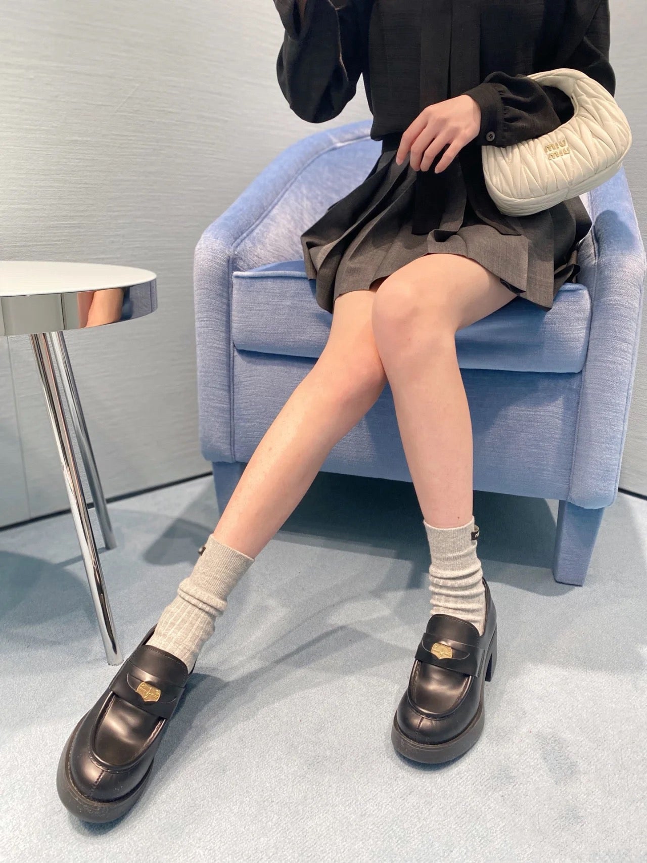 미우미우 페니 로퍼 펌프스힐