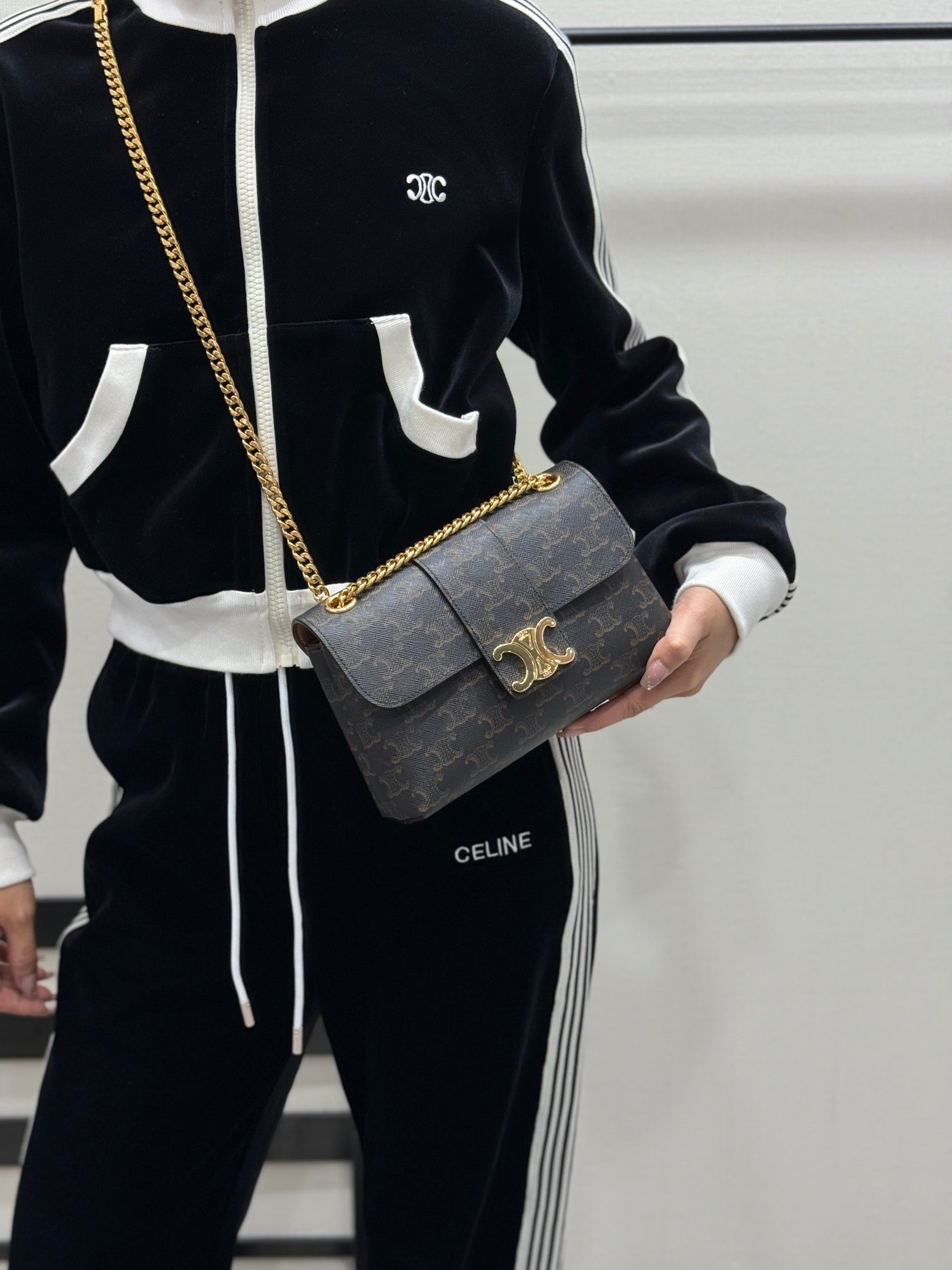 셀린느 틴 빅투아르 체인백 캔버스