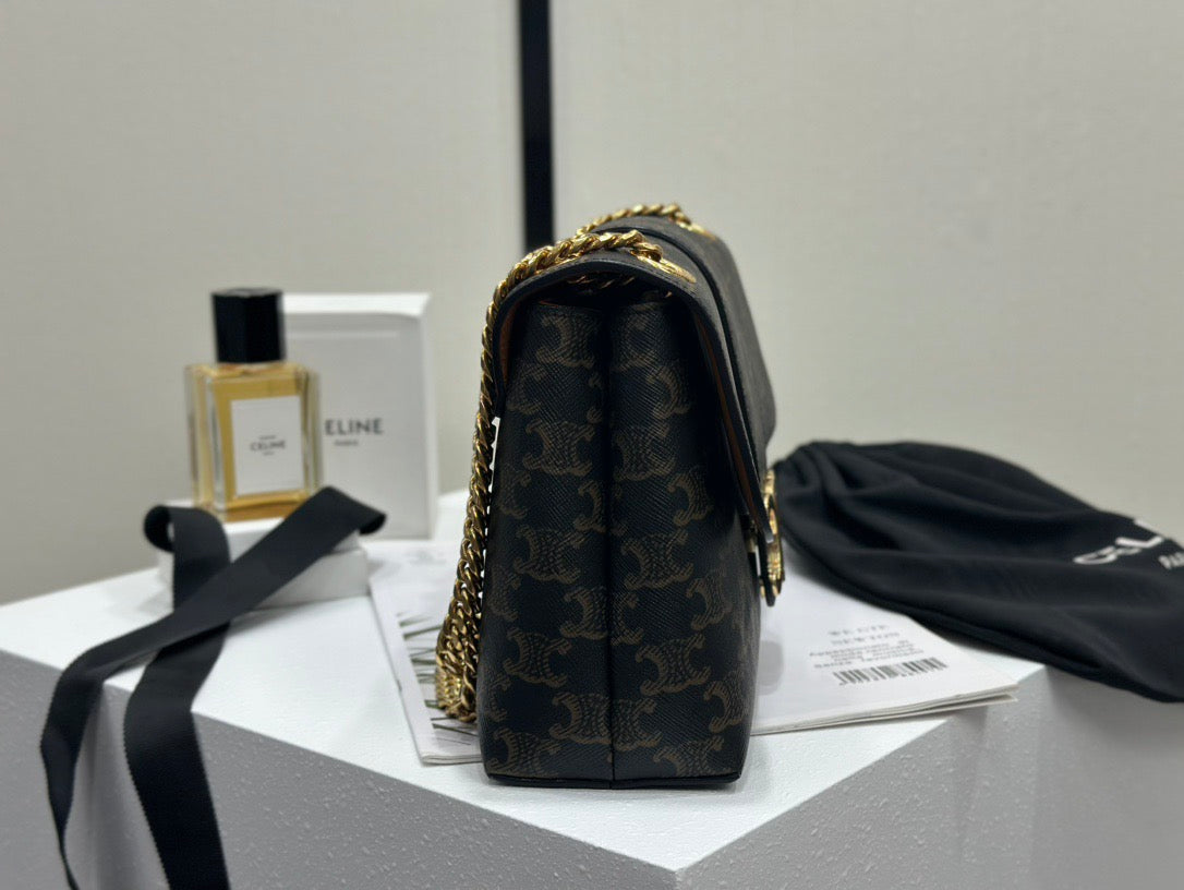 셀린느 미디움 빅투아르 체인백 캔버스