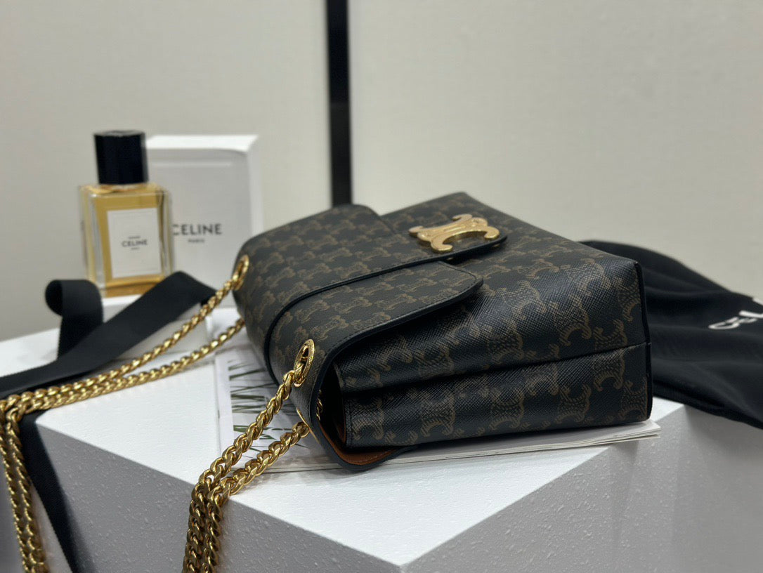 셀린느 미디움 빅투아르 체인백 캔버스