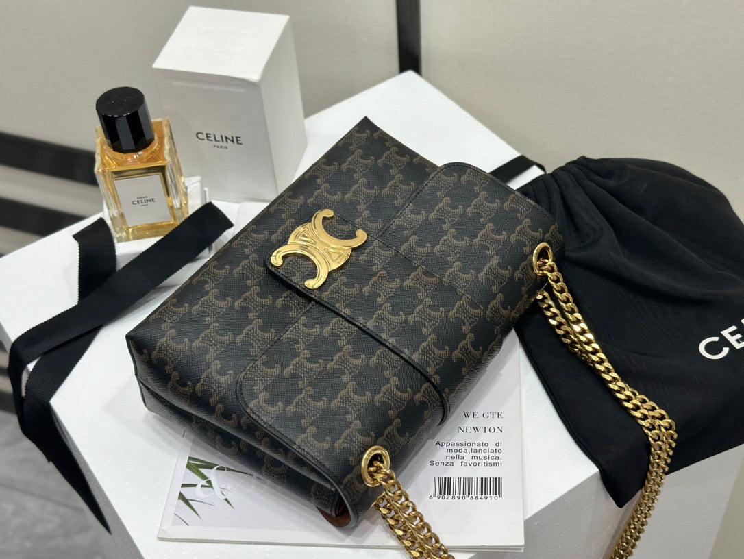 셀린느 미디움 빅투아르 체인백 캔버스