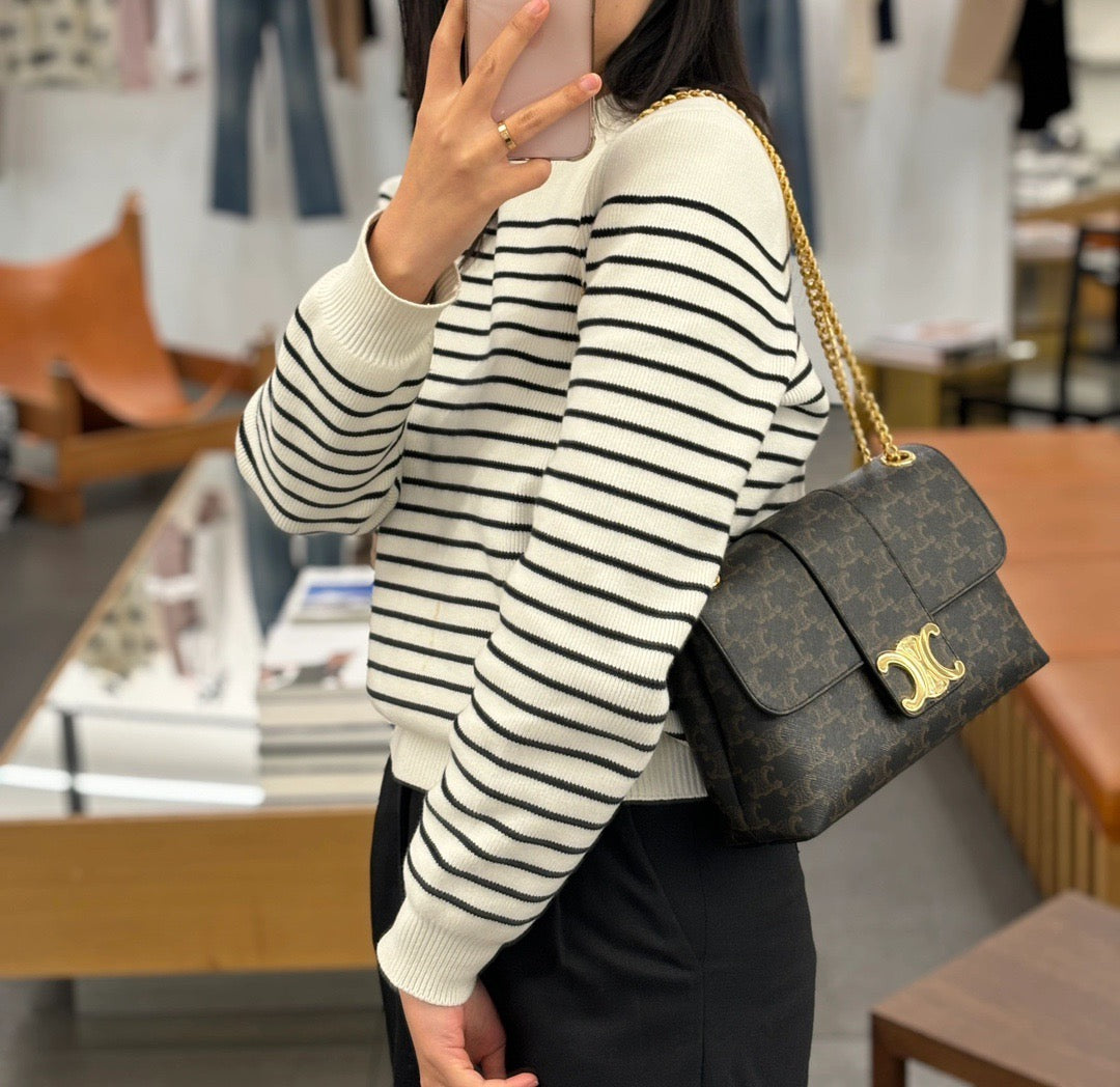 셀린느 미디움 빅투아르 체인백 캔버스