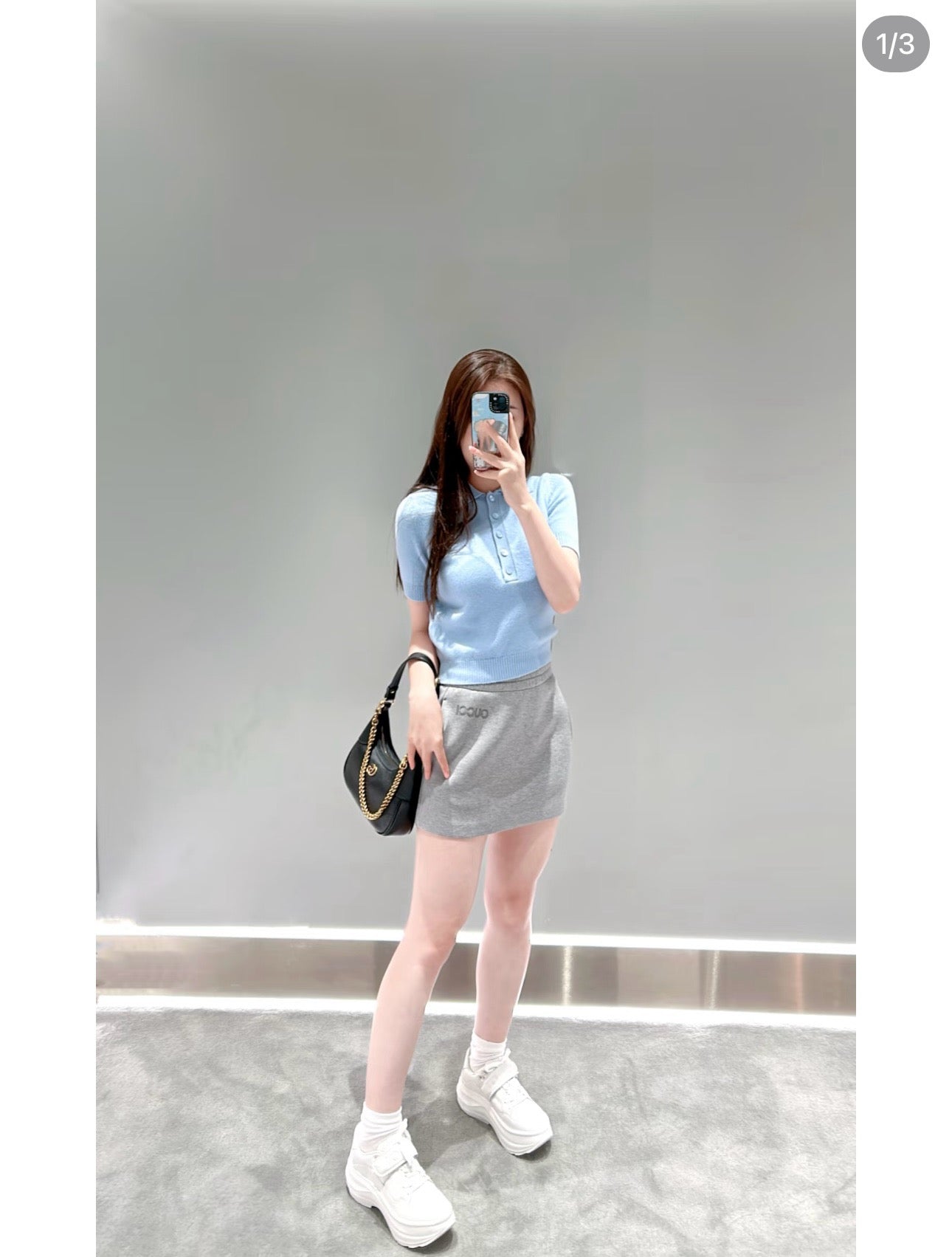 구찌 웨이브 웨지힐 스니커즈