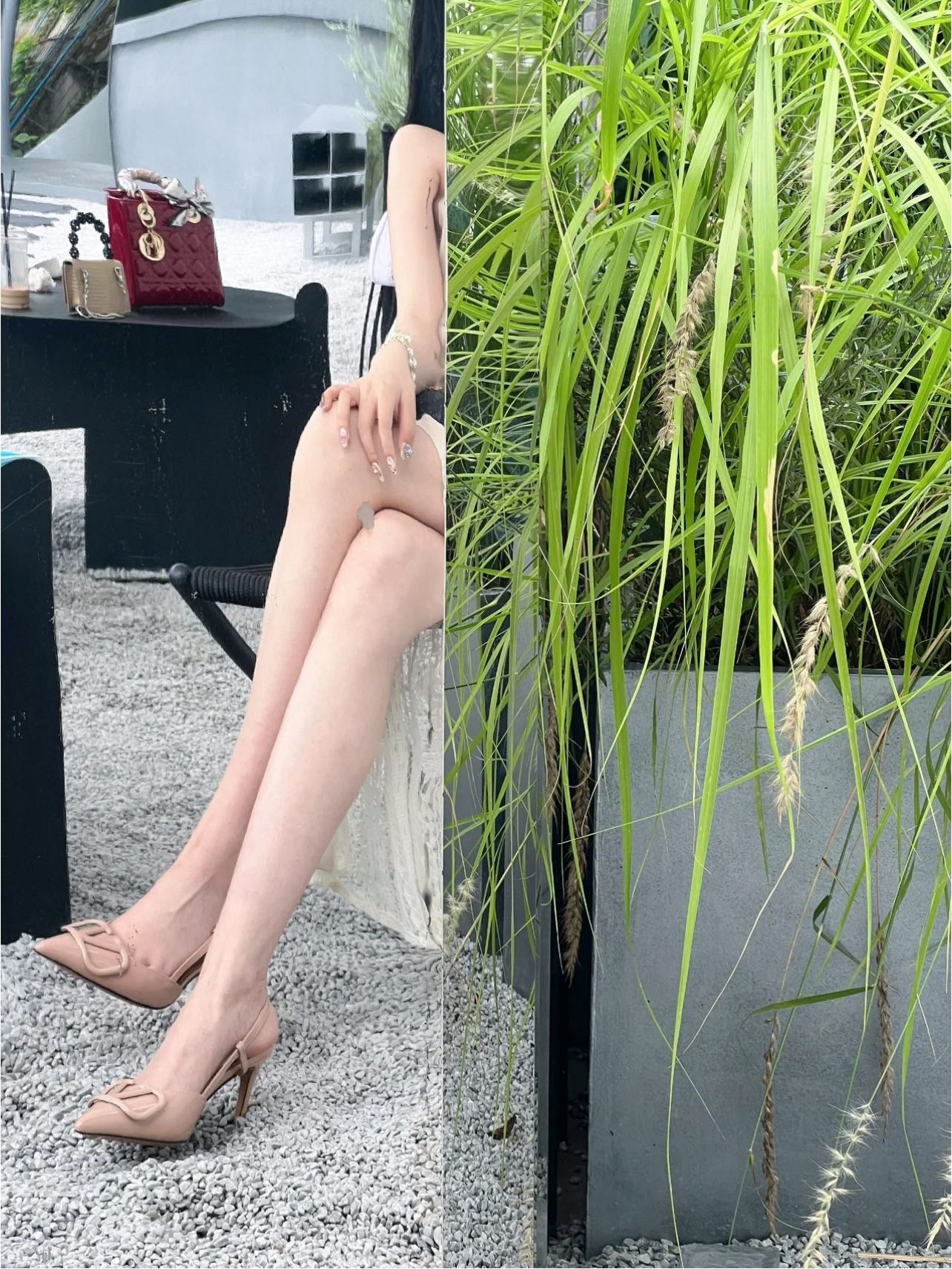 발렌티노 페이던트 브이로고 시그니처 슬링백 펌프스
