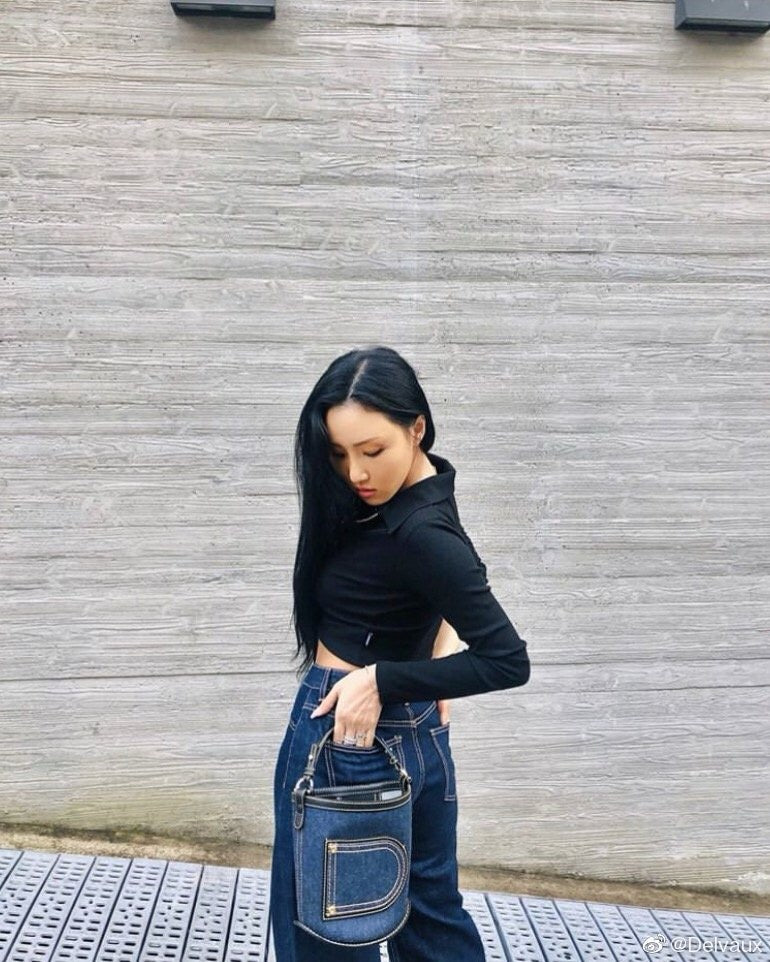 델보 핀 버킷백 데님