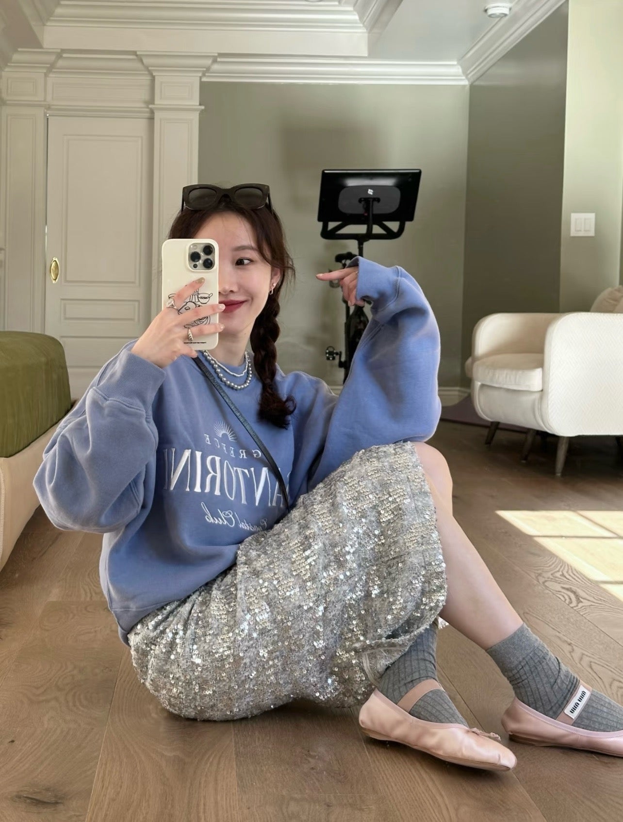 미우미우 로고 메리제인 발레리나 슈즈