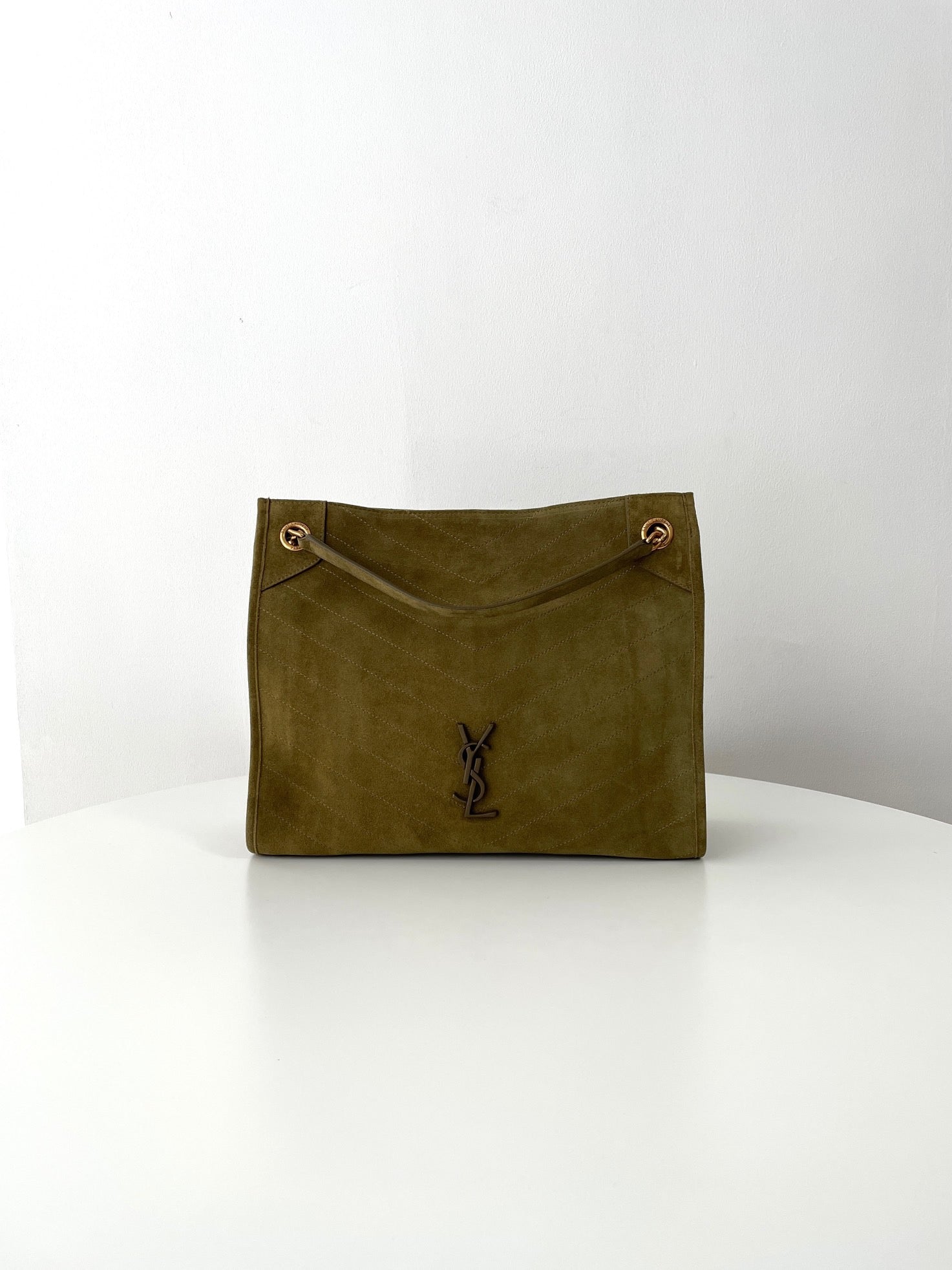 생로랑 니키 쇼핑백 빈티지 레더 미디움