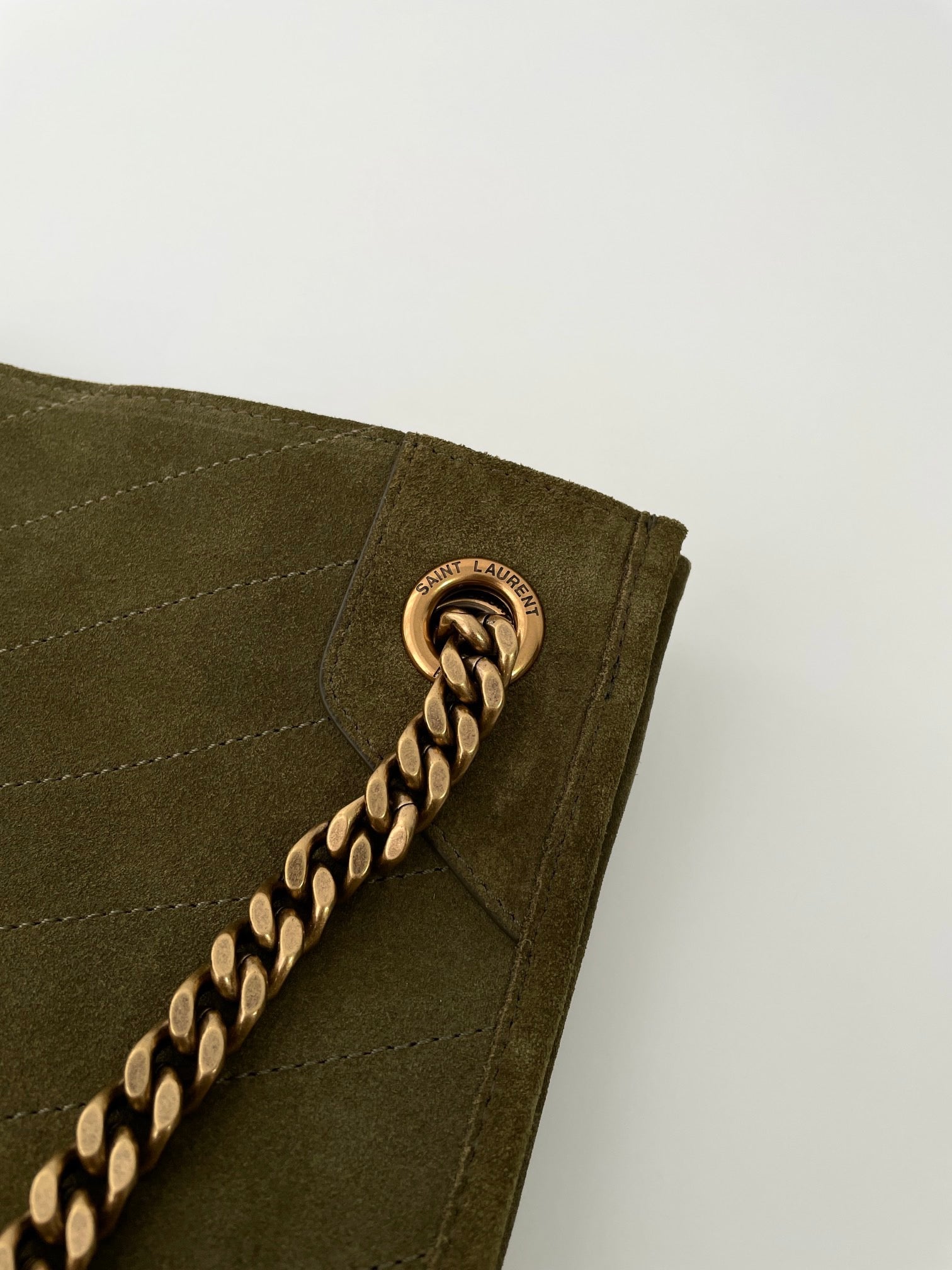 생로랑 니키 쇼핑백 빈티지 레더 미디움