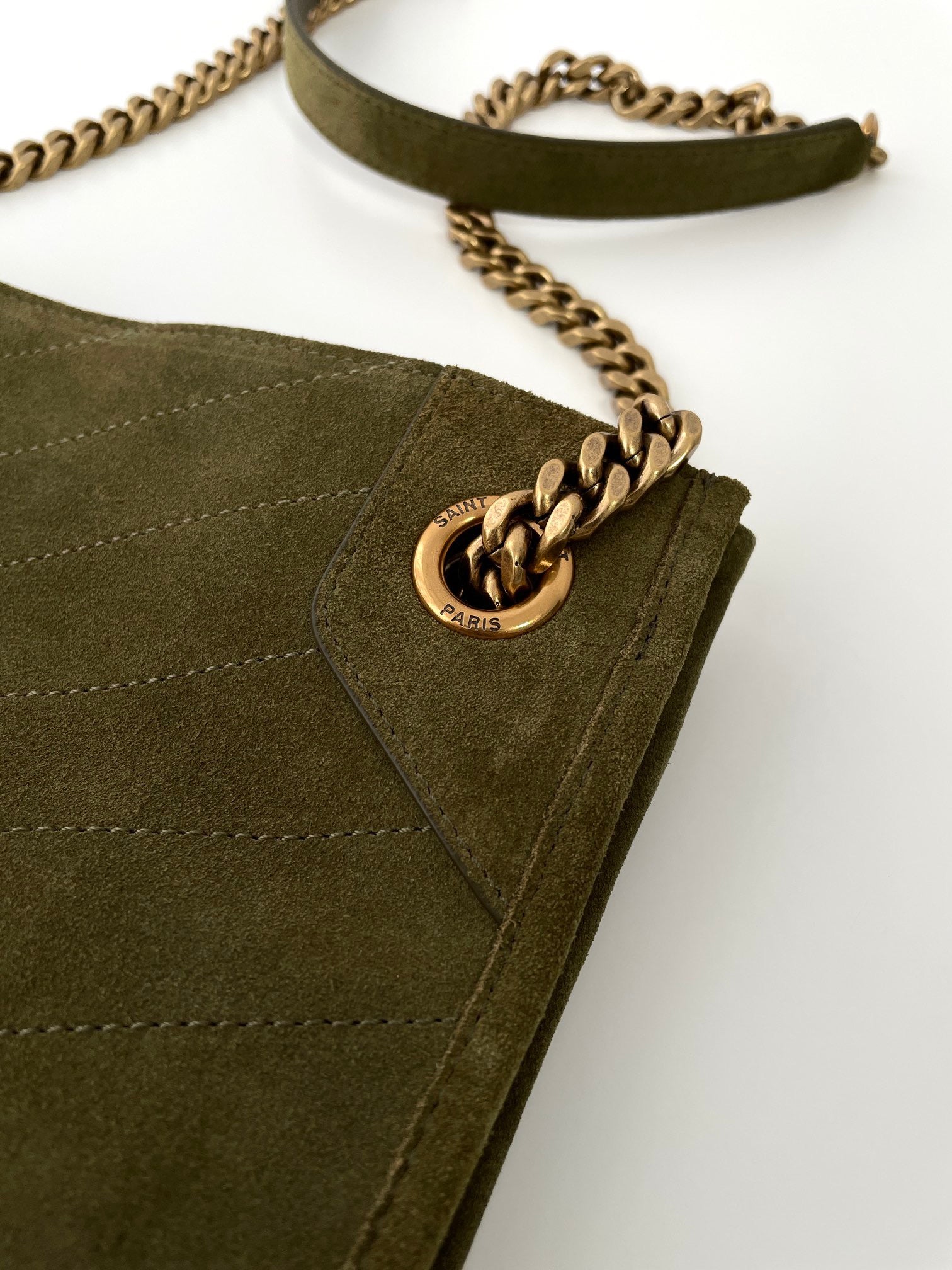 생로랑 니키 쇼핑백 빈티지 레더 미디움