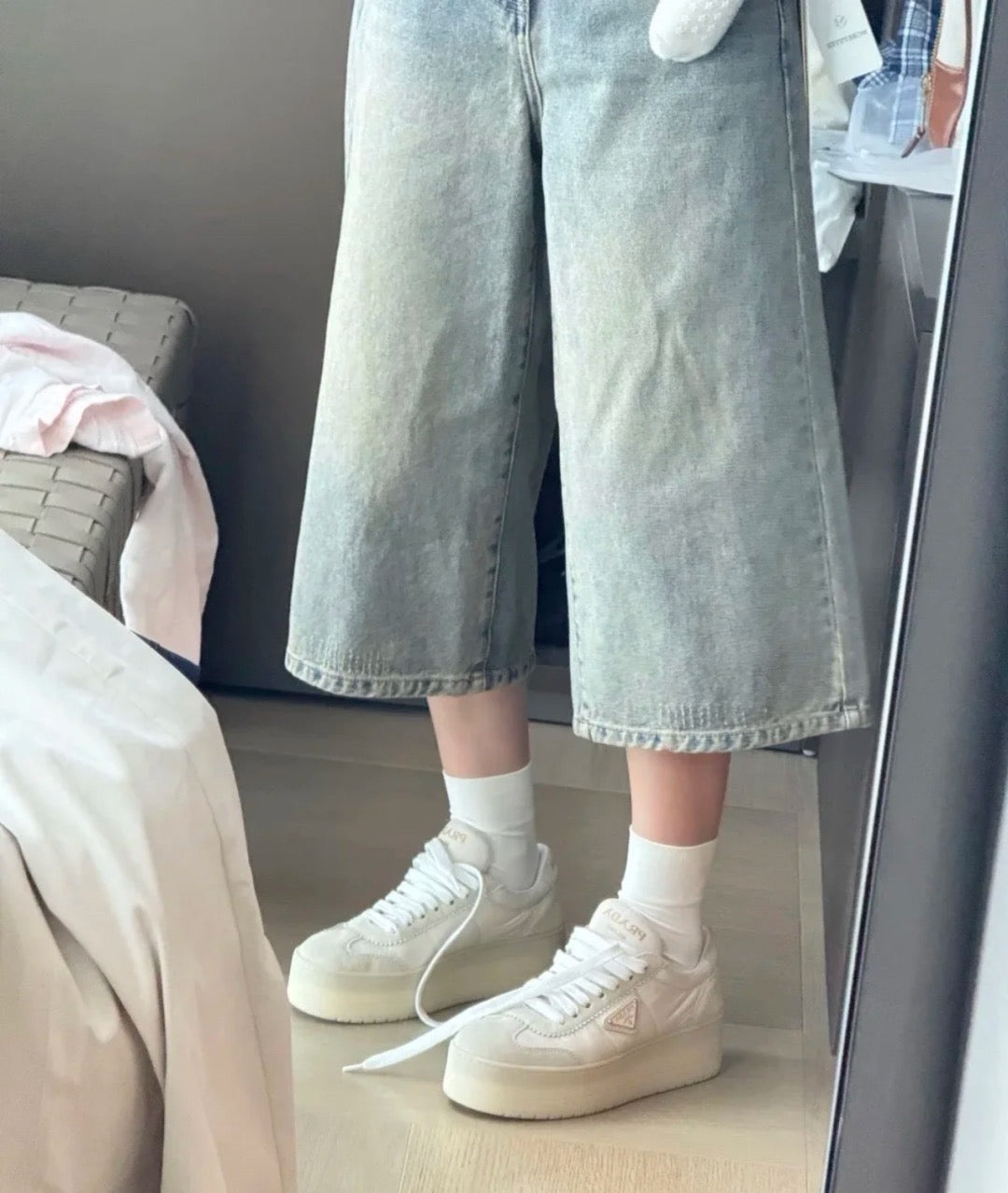 프라다 다운타운 볼드 나파 스니커즈