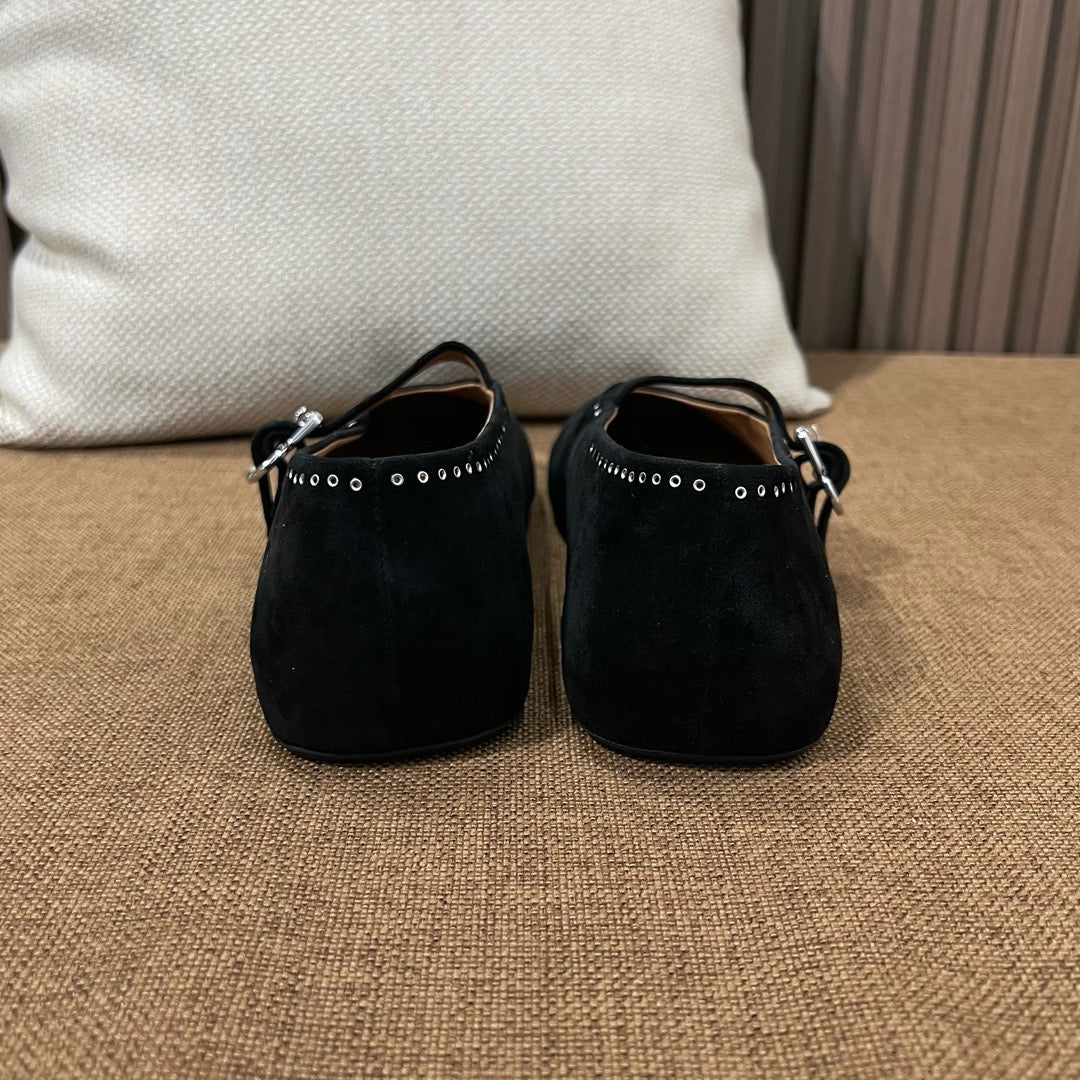 알라이아 메리제인 스웨이드 발레리나 플랫