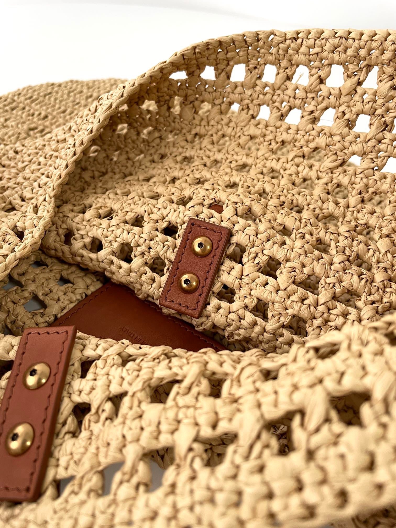 생로랑 크로쉐 라피아 호보백