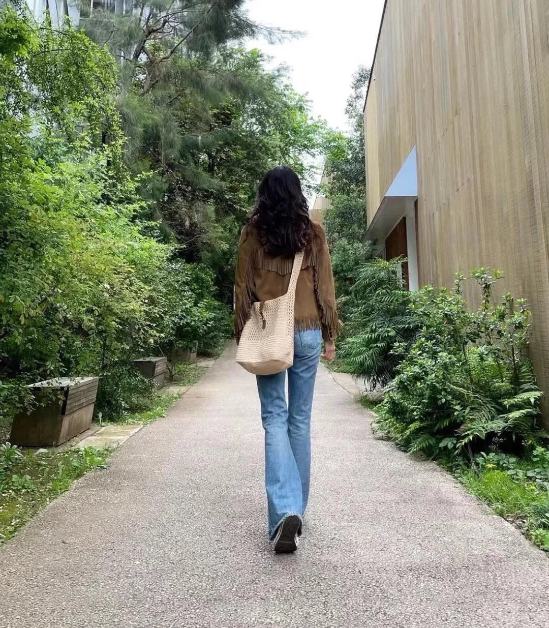 생로랑 크로쉐 라피아 호보백