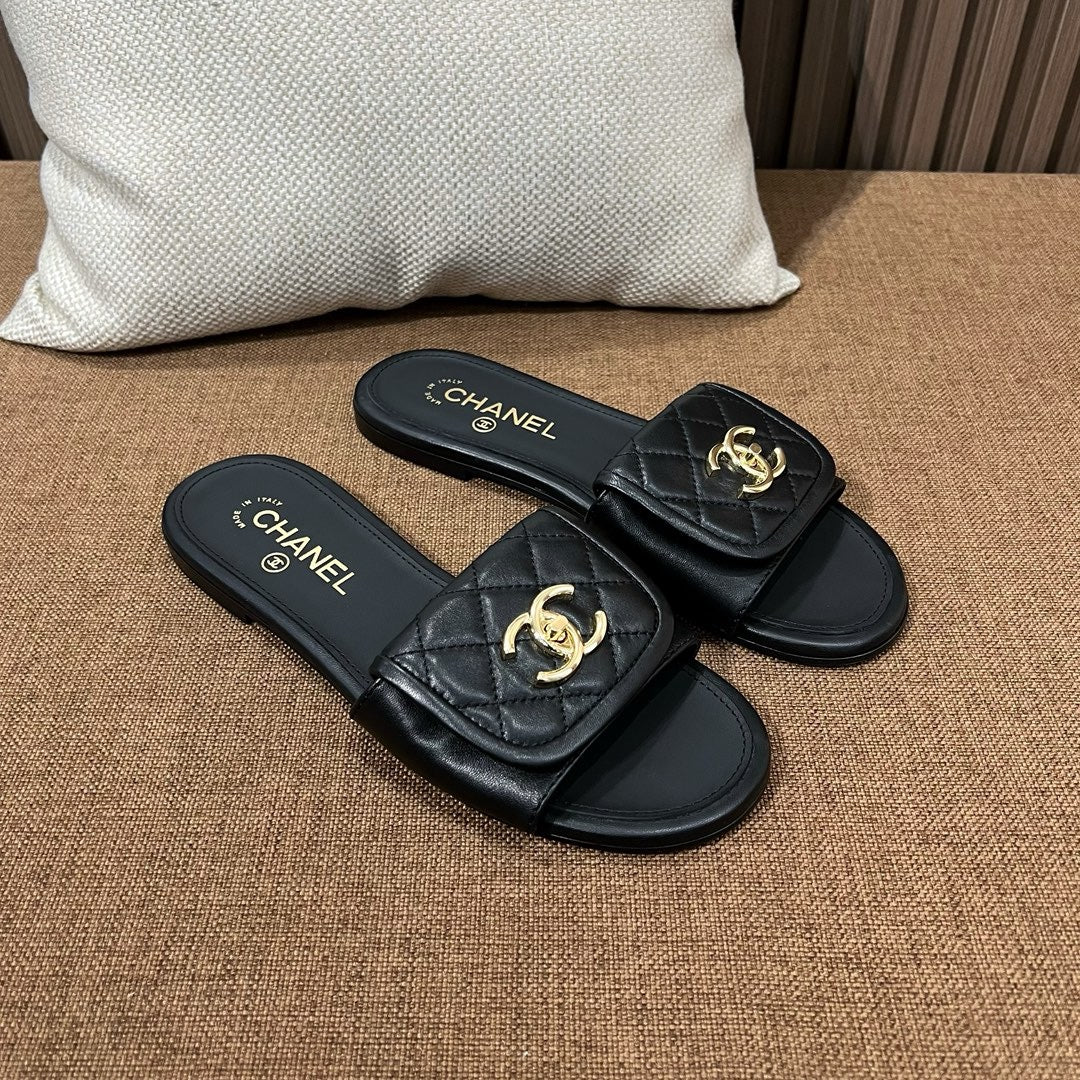 샤넬 25C 퀄팅 슬리퍼