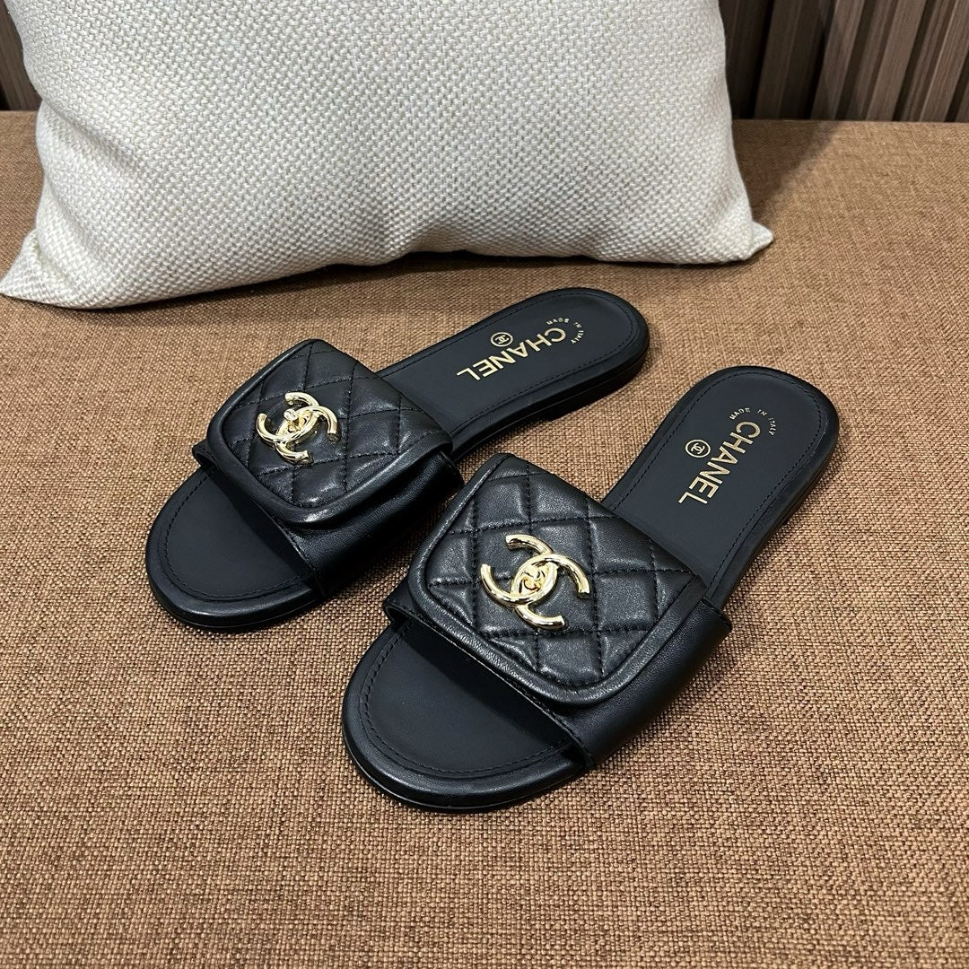 샤넬 25C 퀄팅 슬리퍼