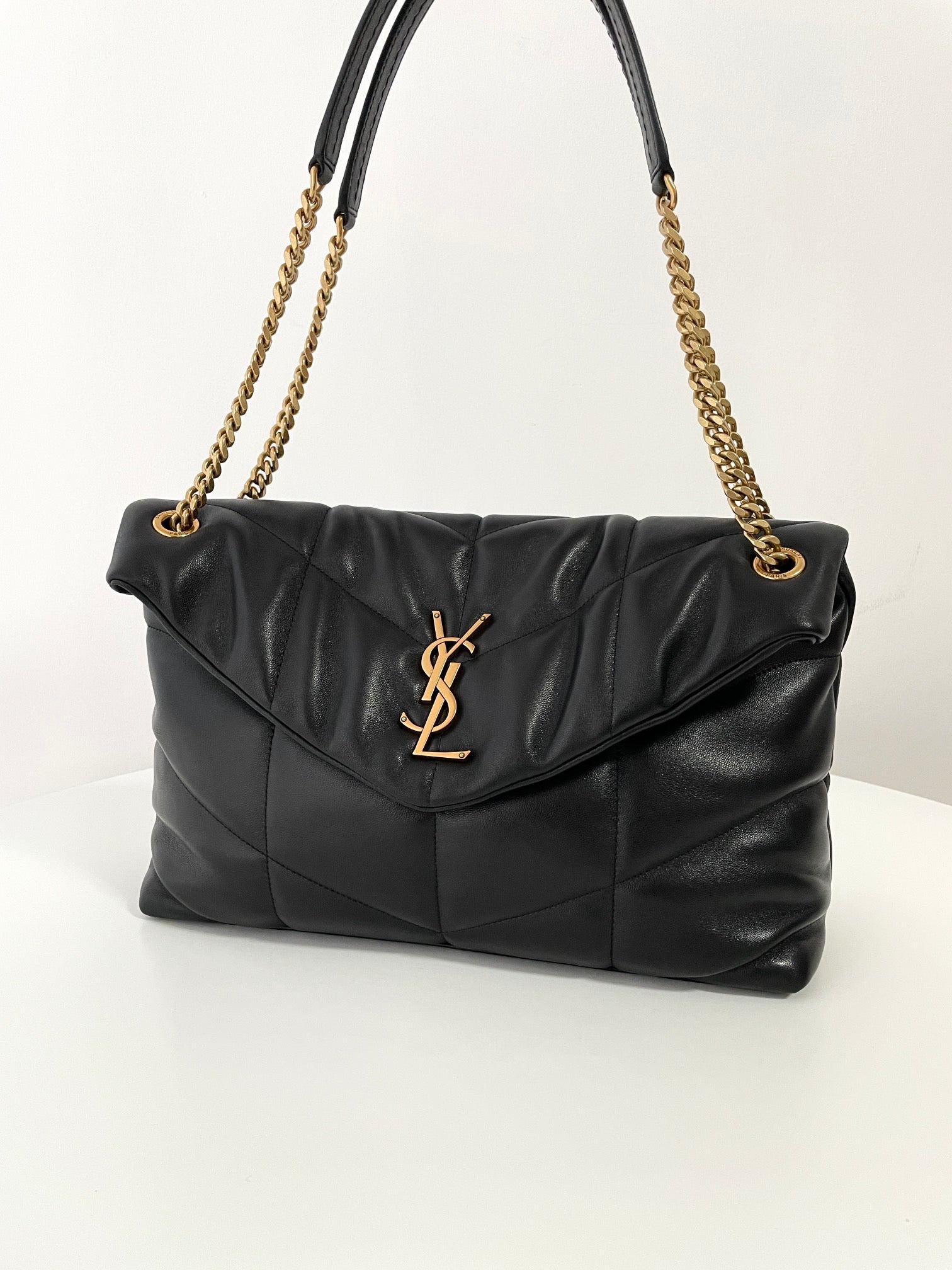 생로랑 루루 푸퍼백 미디움(금장)