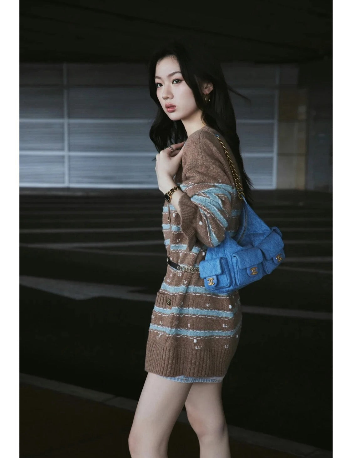 샤넬 데님 크루즈 맥시 호보백 미디움