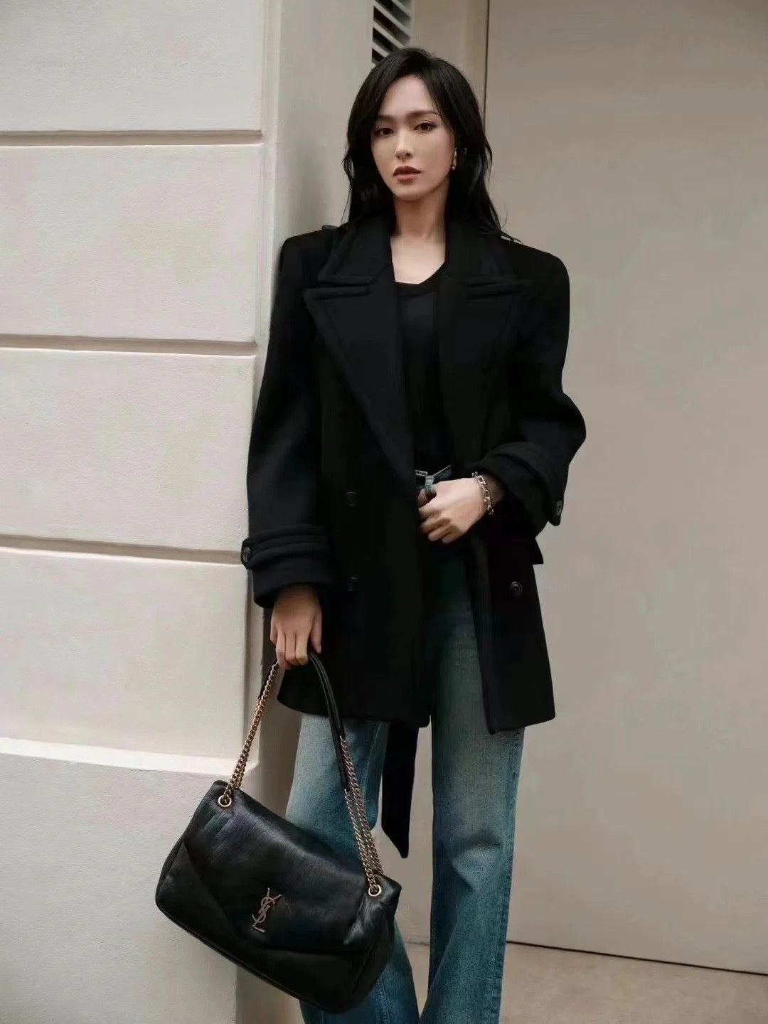 생로랑 칼립소백 그레인 램스킨 라지