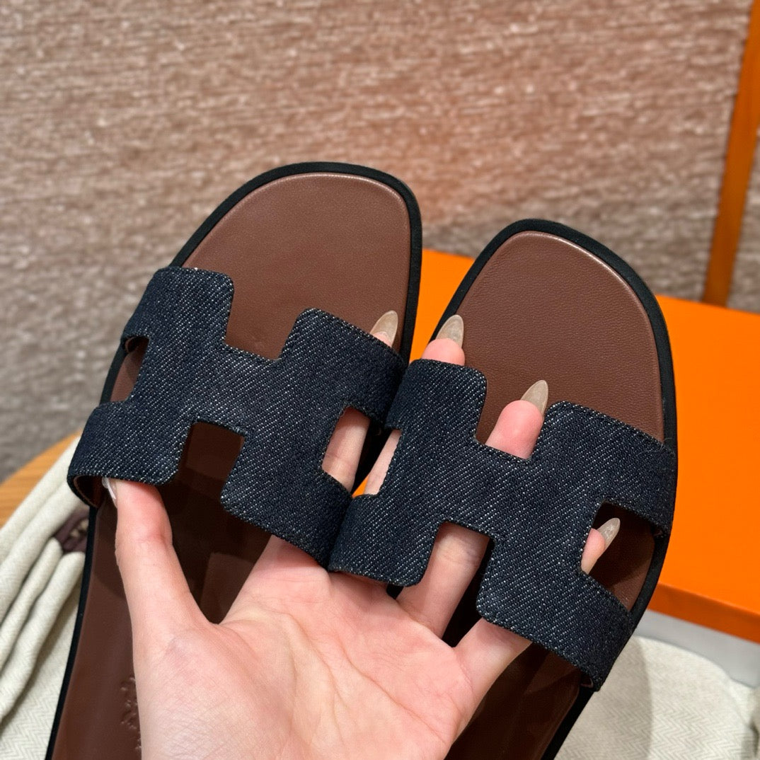 에르메스 Oran 오란 슬리퍼 데님