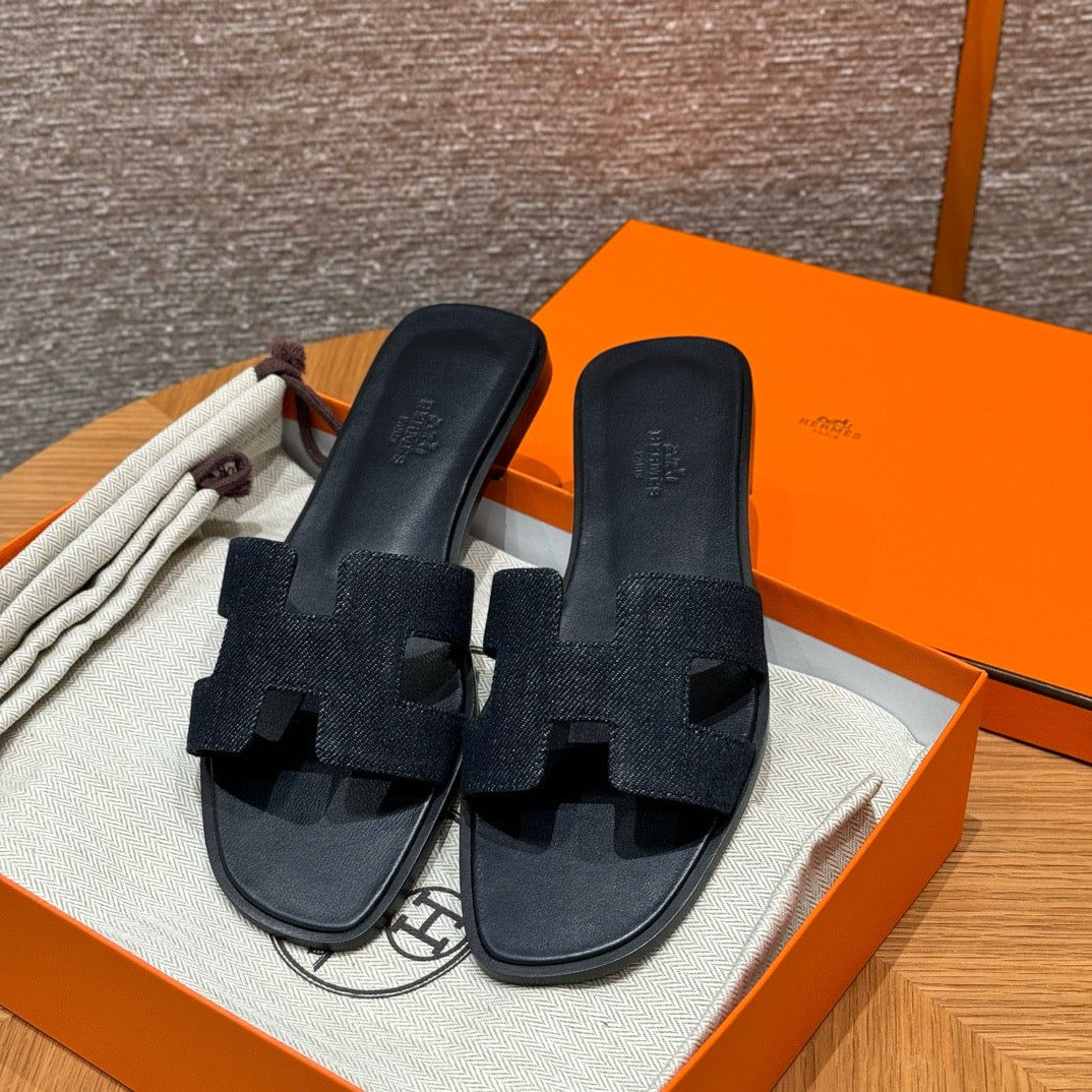 에르메스 Oran 오란 슬리퍼 데님