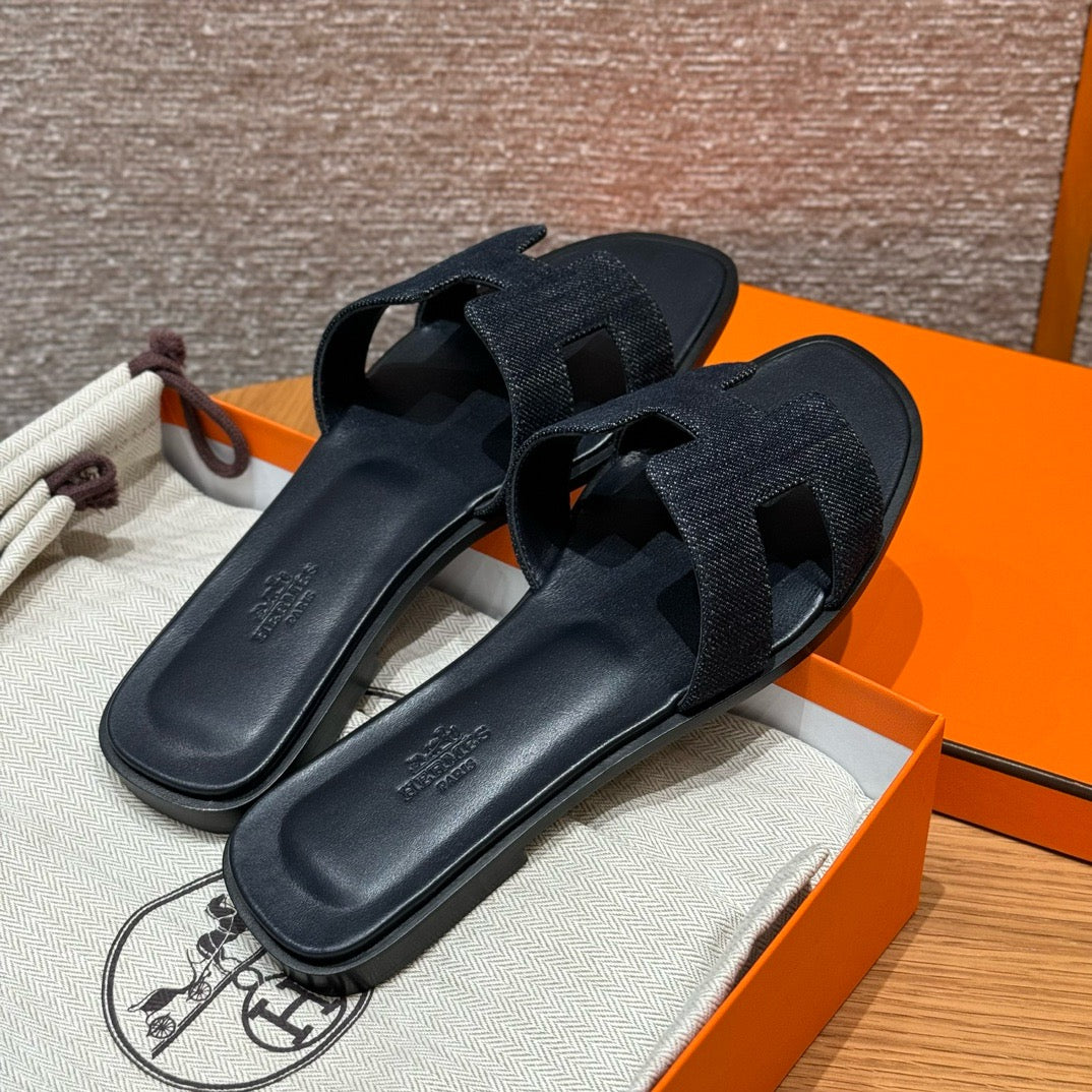 에르메스 Oran 오란 슬리퍼 데님