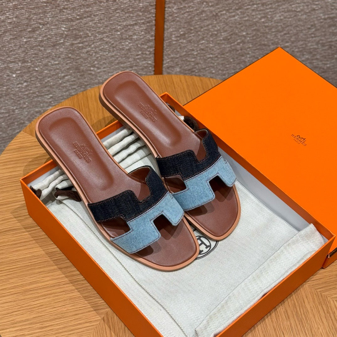 에르메스 Oran 오란 슬리퍼 데님