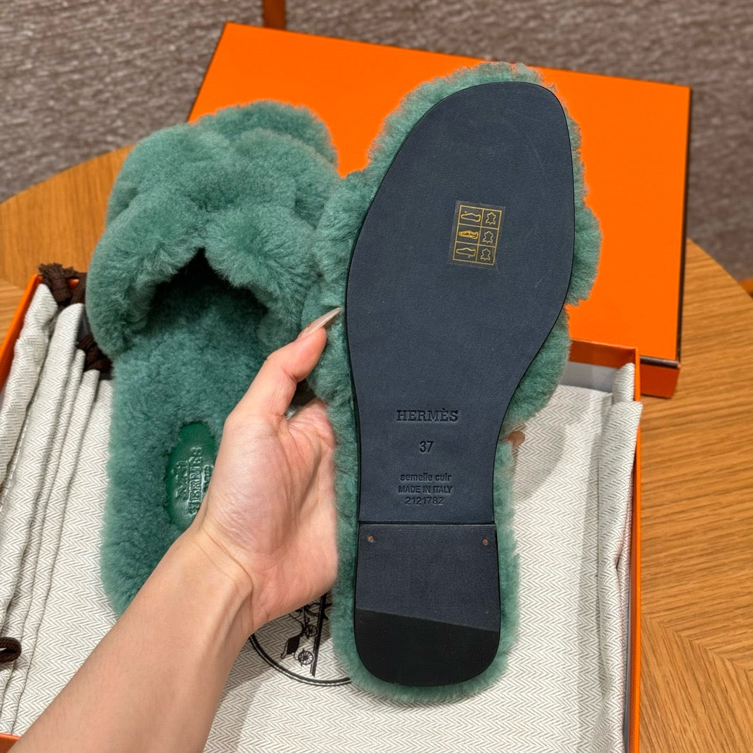 에르메스 Oran 오란 슬리퍼  시어링
