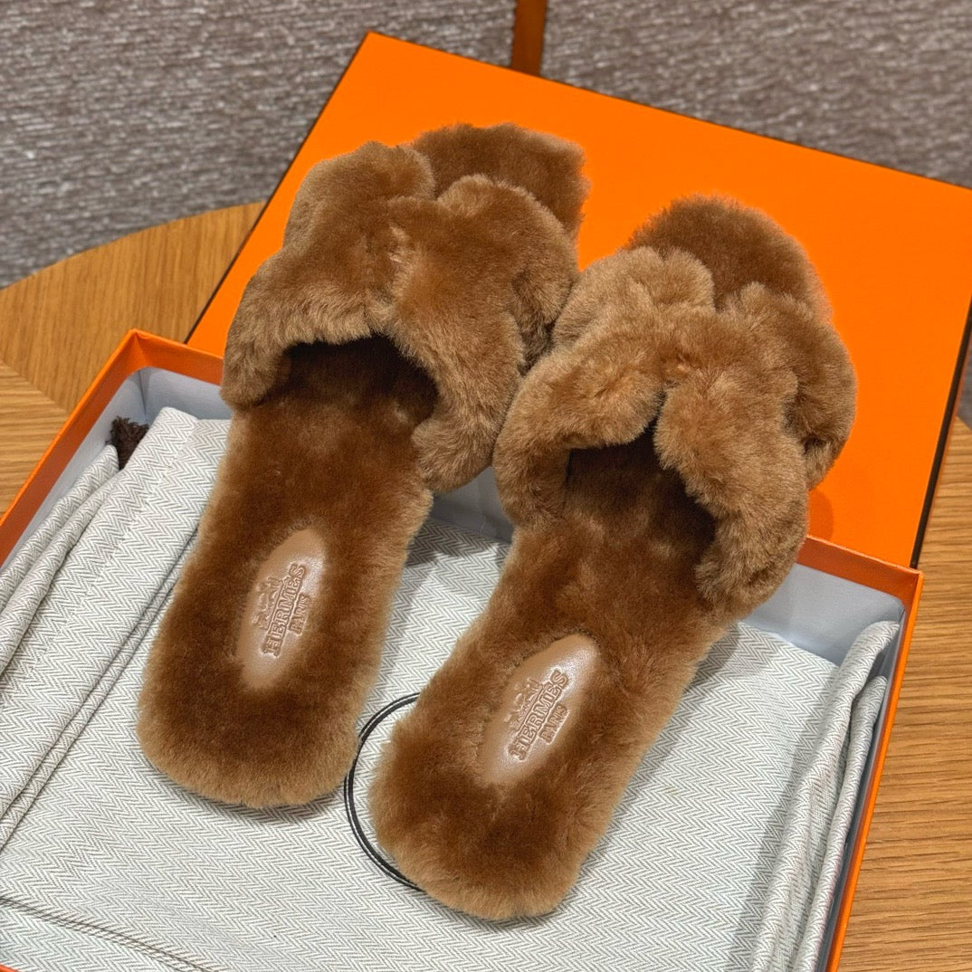 에르메스 Oran 오란 슬리퍼  시어링