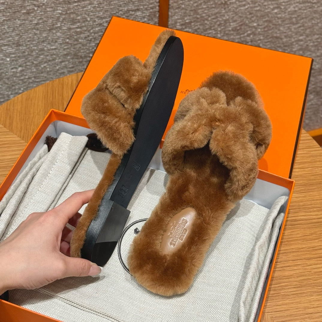 에르메스 Oran 오란 슬리퍼  시어링