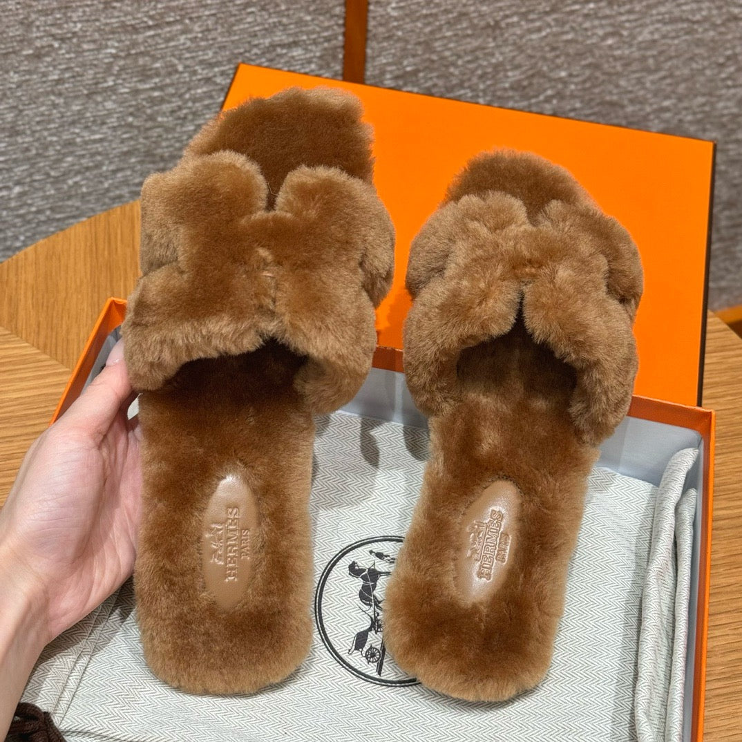 에르메스 Oran 오란 슬리퍼  시어링