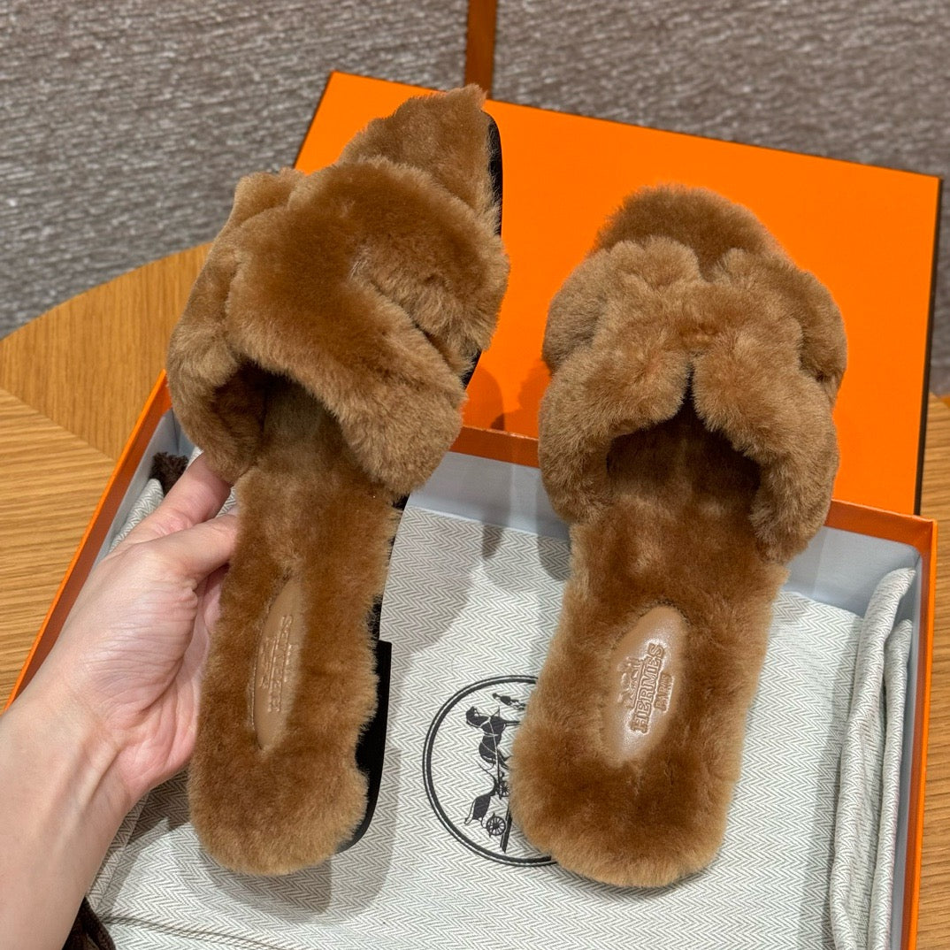 에르메스 Oran 오란 슬리퍼  시어링