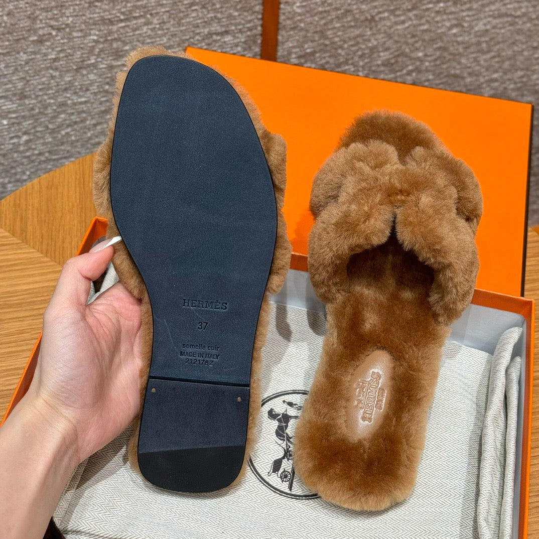 에르메스 Oran 오란 슬리퍼  시어링